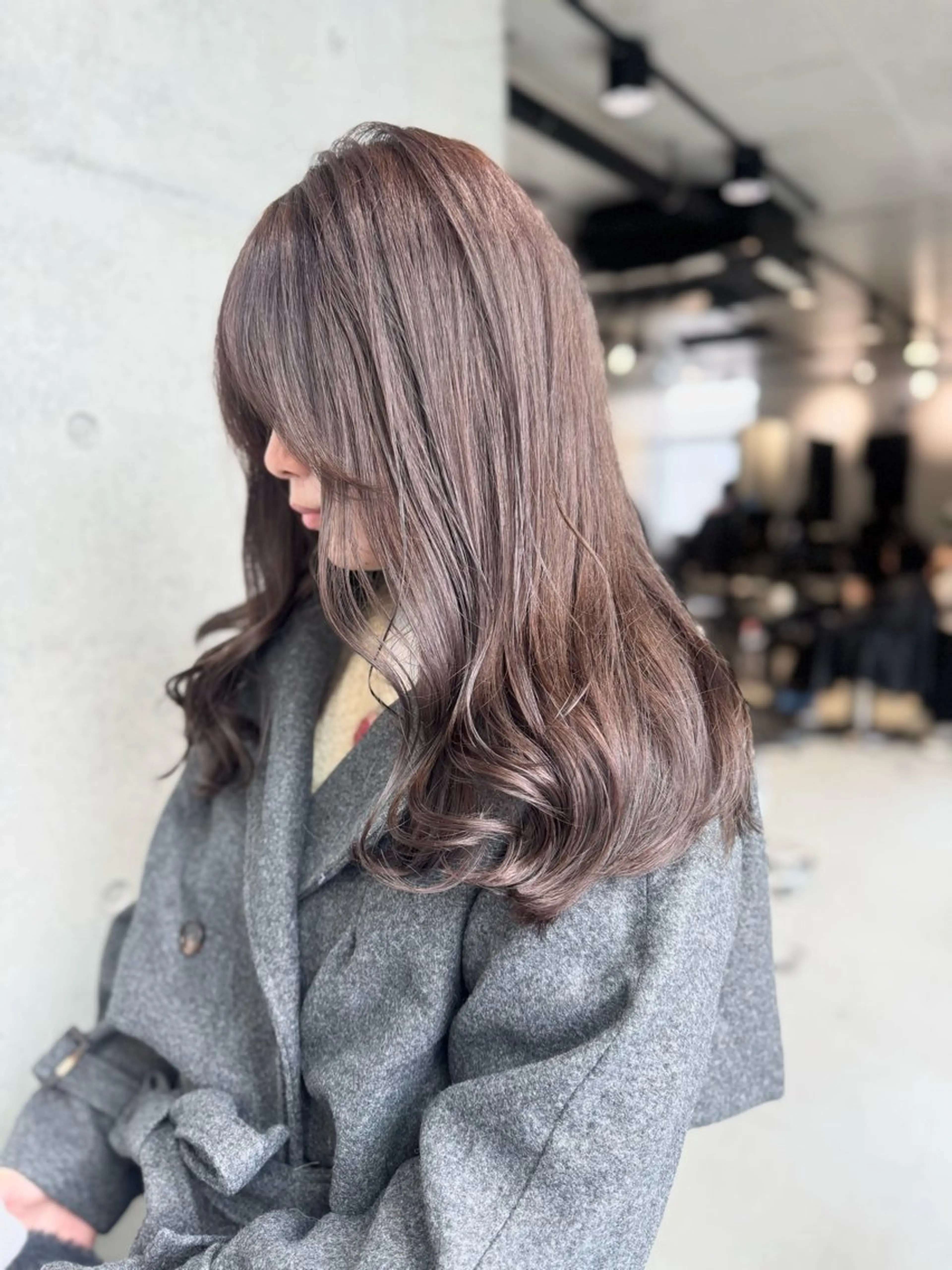 セミロング カラー パーマ ヘアアレンジ カット ヘアカラー トリートメント ヘアセット 透明感/オリーブ/ グレージュ/YUKAのヘアスタイル
