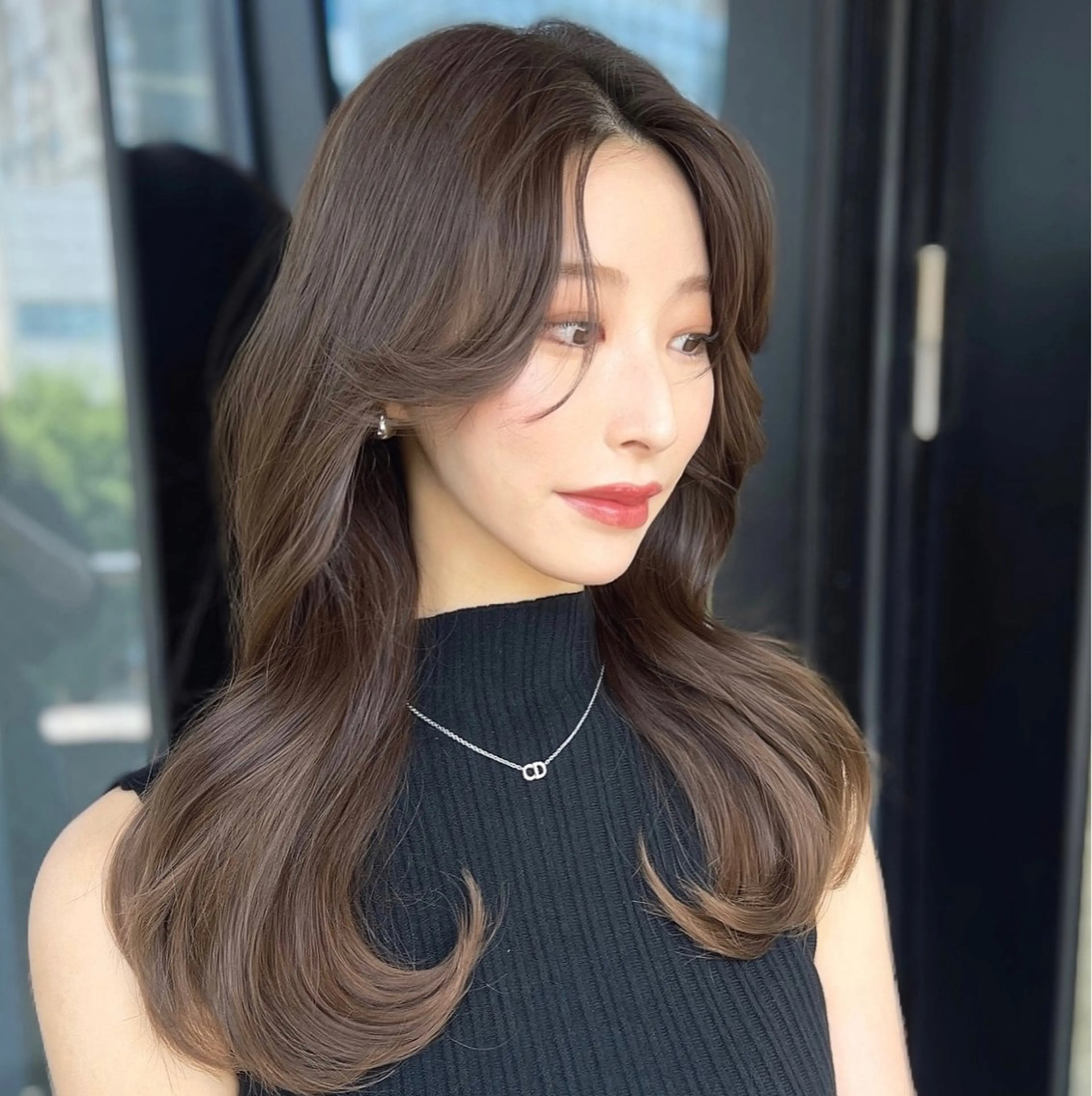 ロング カラー 韓国ヘア♡ 顔まわりカットayaのヘアスタイル