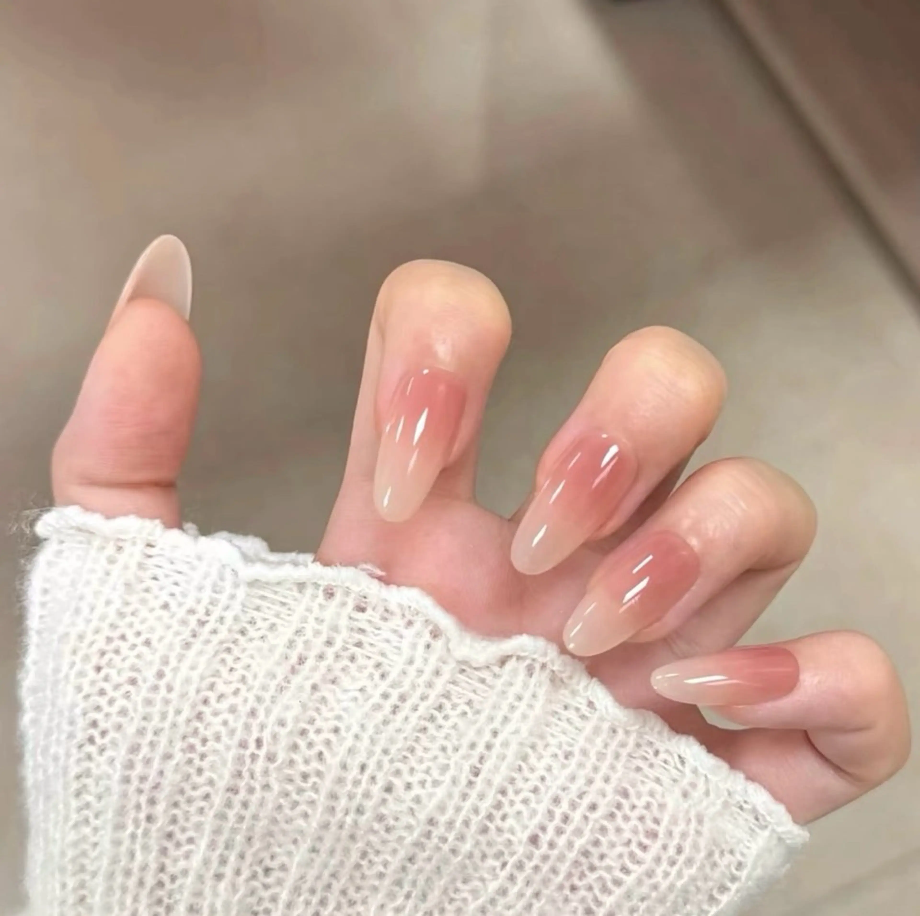 ネイル チークネイル 長さ出し フレンチネイル ガーリー 韓国ネイル sun nail池袋 モデル募集のネイルデザイン