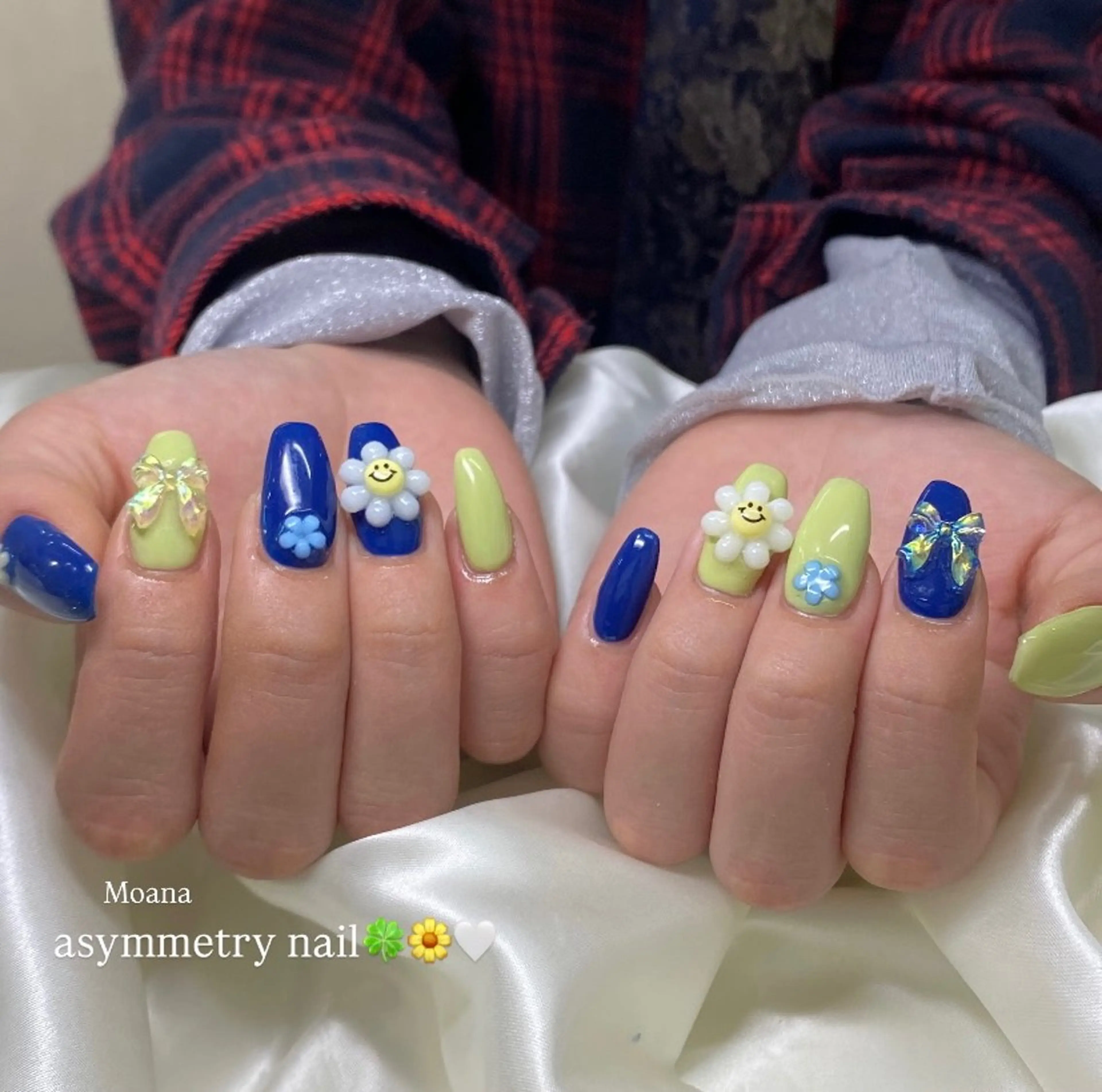 ネイル ブルー 韓国ネイル パステルネイル 春ネイル 夏ネイル MoanaNail Manamiのネイルデザイン