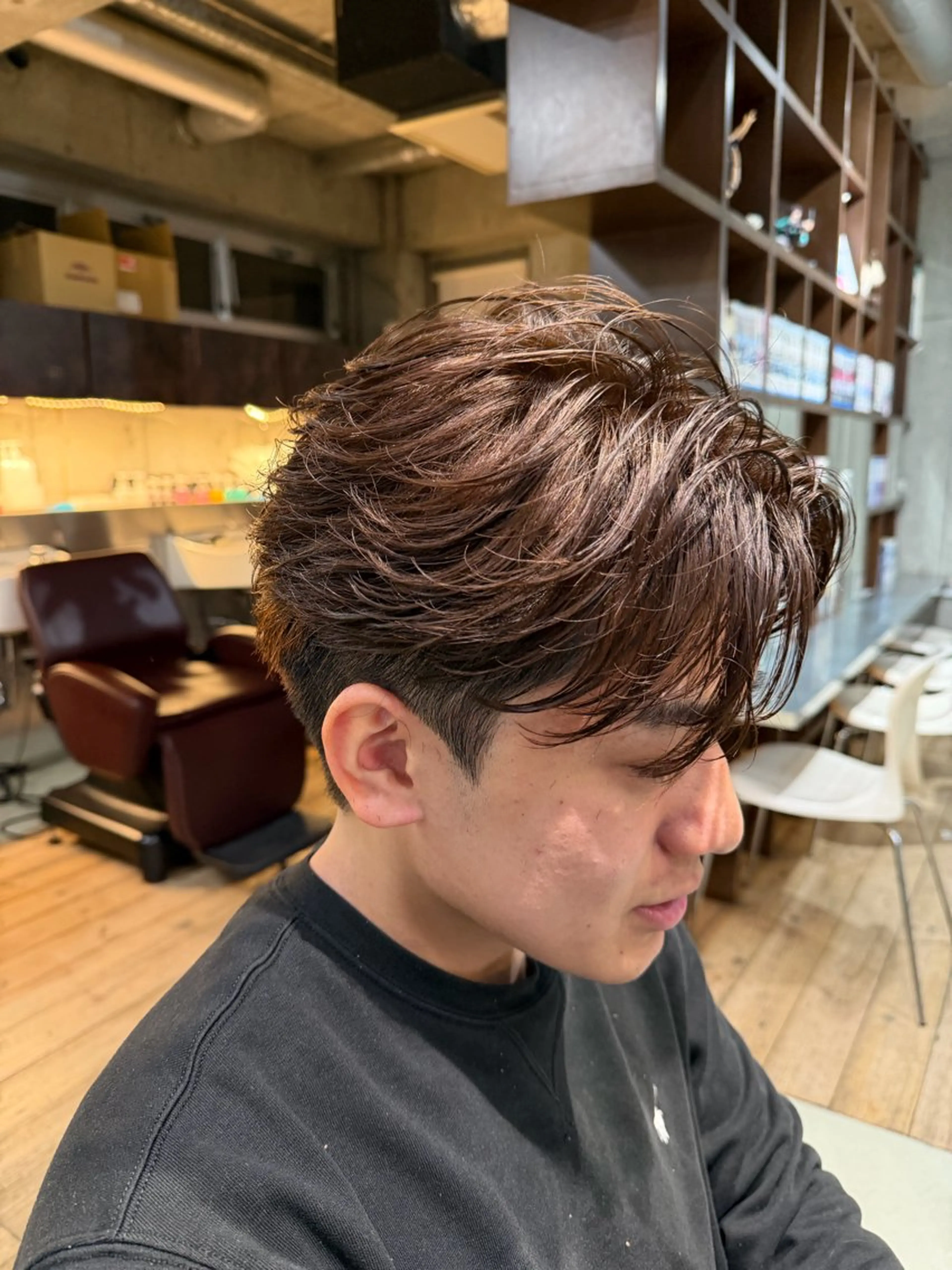 ショート カラー パーマ メンズ カット パーマ fifthパーマ特化 ユウリのヘアスタイル