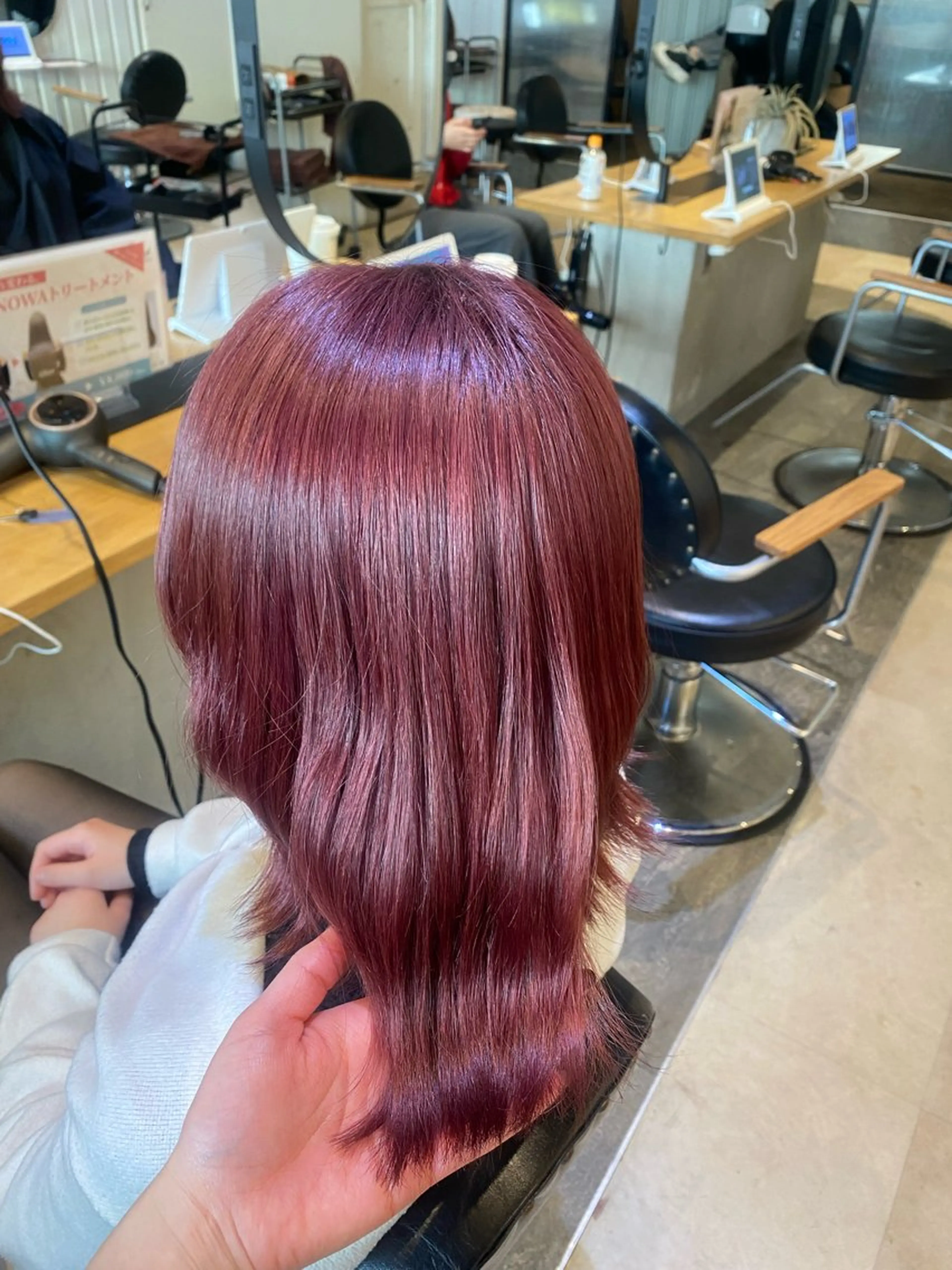 ミディアム カラー ヘアアレンジ 髪質改善＆トリートメント over hair所沢店所属・韓国風/レイヤー/ 𝑵𝒂𝒏𝒂🩶のヘアスタイル