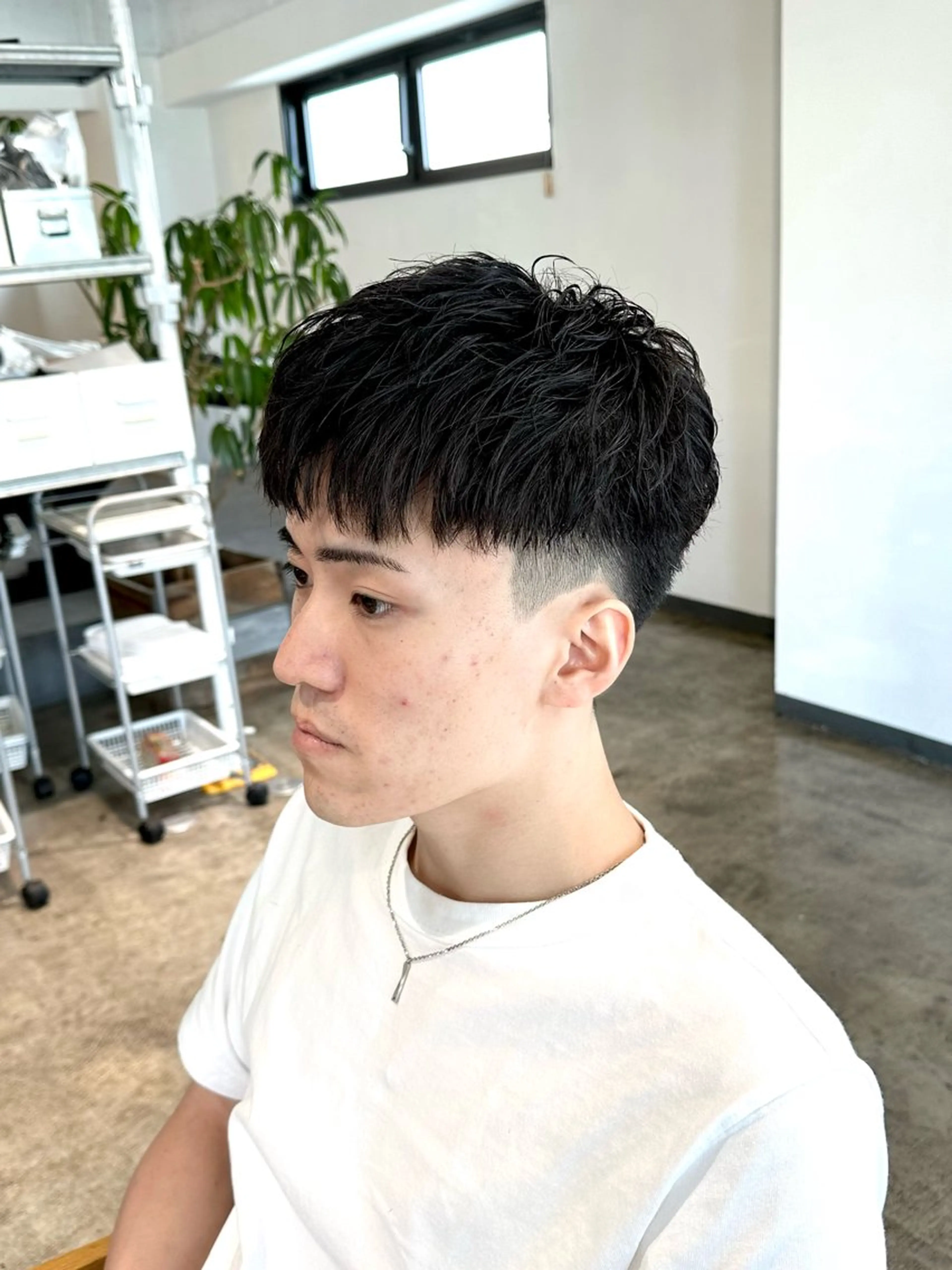 パーマ メンズ フェードカット マッシュ メンズパーマ ニュアンスパーマ カット パーマ トリートメント 骨格補正施術/メンズ 専門美容師/YUYAのヘアスタイル