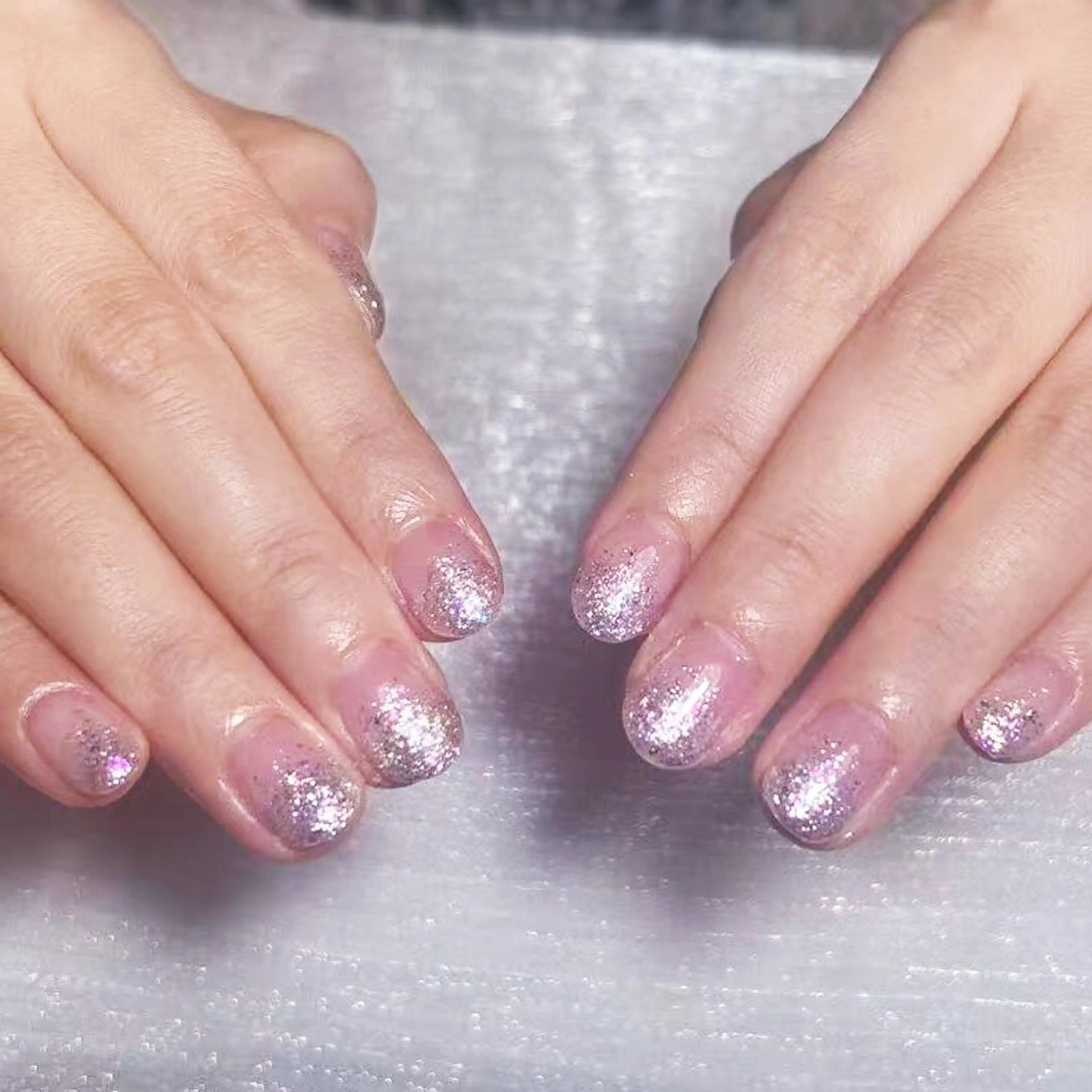 ネイル アートネイル オーロラネイル ガーリー キラキラネイル 韓国ネイル ハンドネイル ハンドケア DEMAIN- 🌸のネイルデザイン