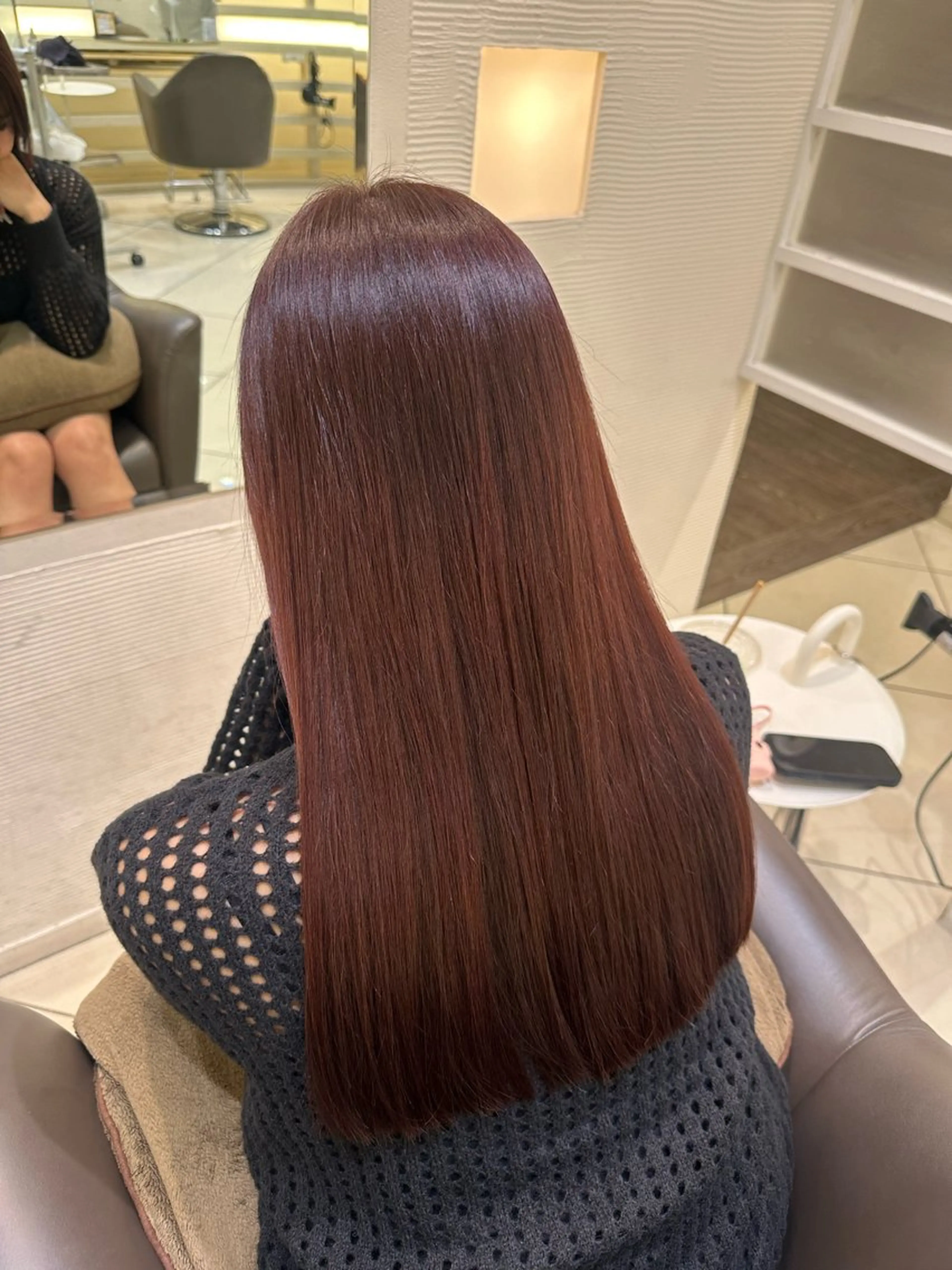 ロング カラー ヘアアレンジ タイトボブ個性派カラ ーAKANEのヘアスタイル