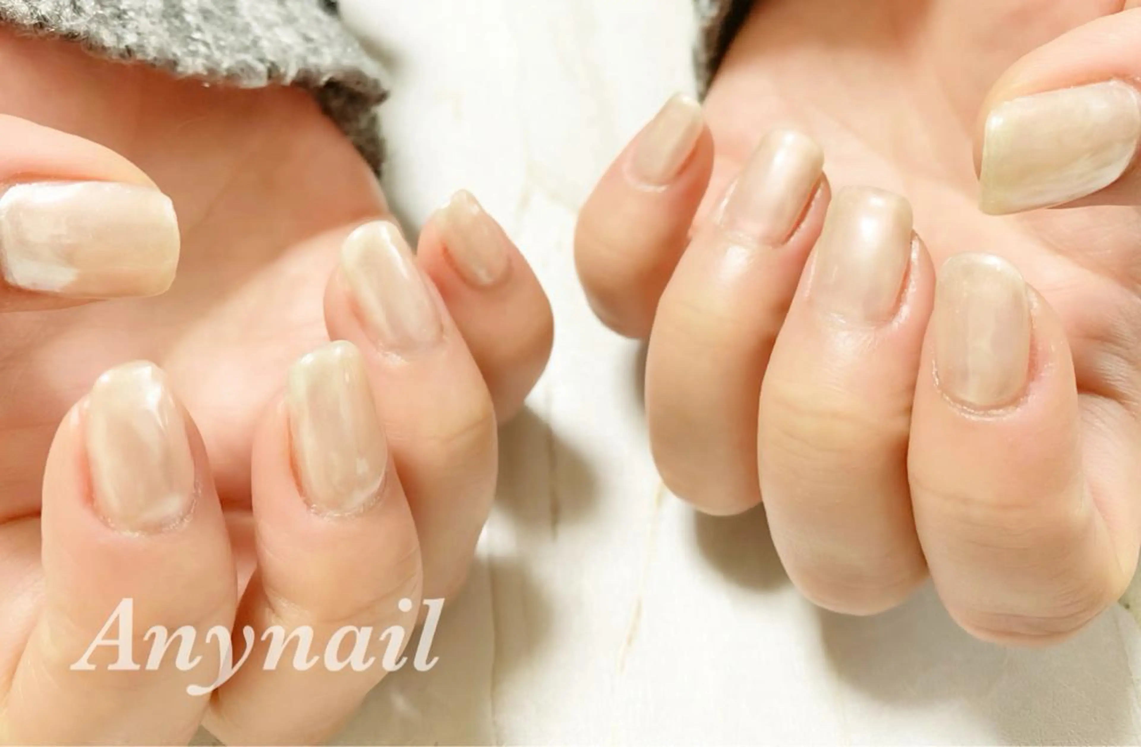 ネイル ブルー ミラーネイル ホワイト 冬ネイル ハンドネイル 岩澤 恵子のネイルデザイン