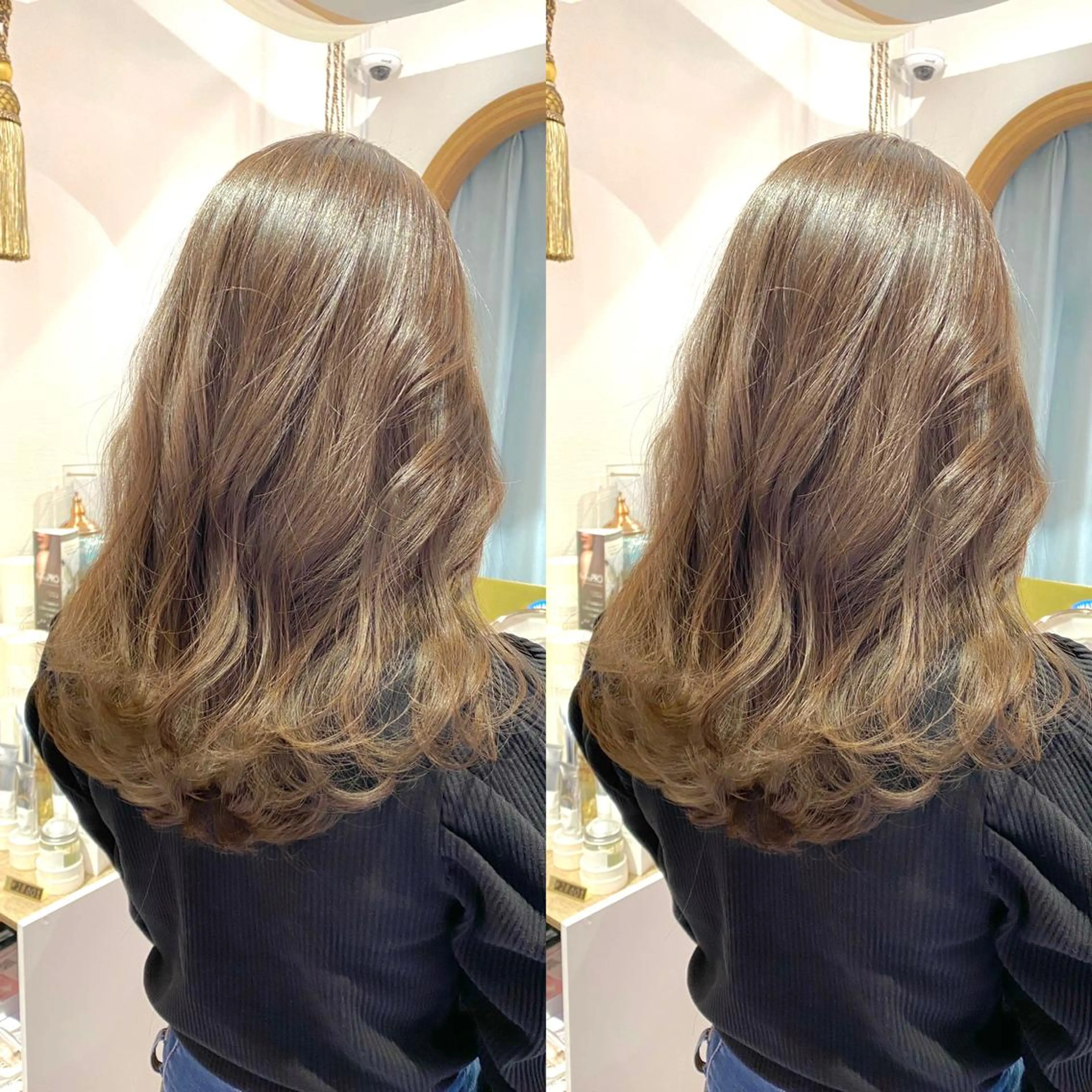 ミディアム カット ヘアカラー トリートメント レイヤーカット /透明感カラー西田のヘアスタイル