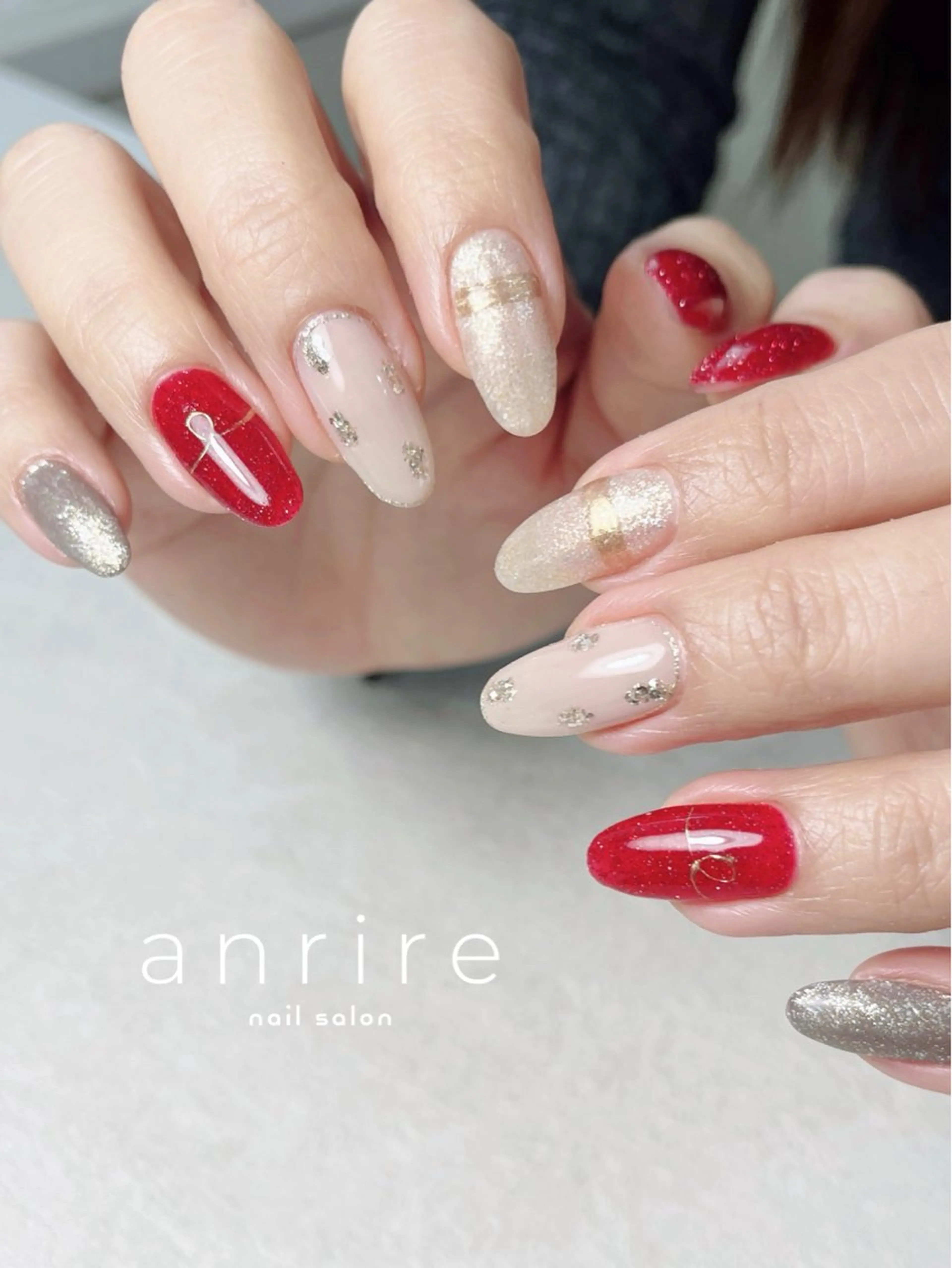 ネイル ボルドー ブラウン フラッシュネイル ジェルネイル ハート ハンドネイル nail salon anrire〜アンリール〜所属・nailsalon anrireのネイルデザイン