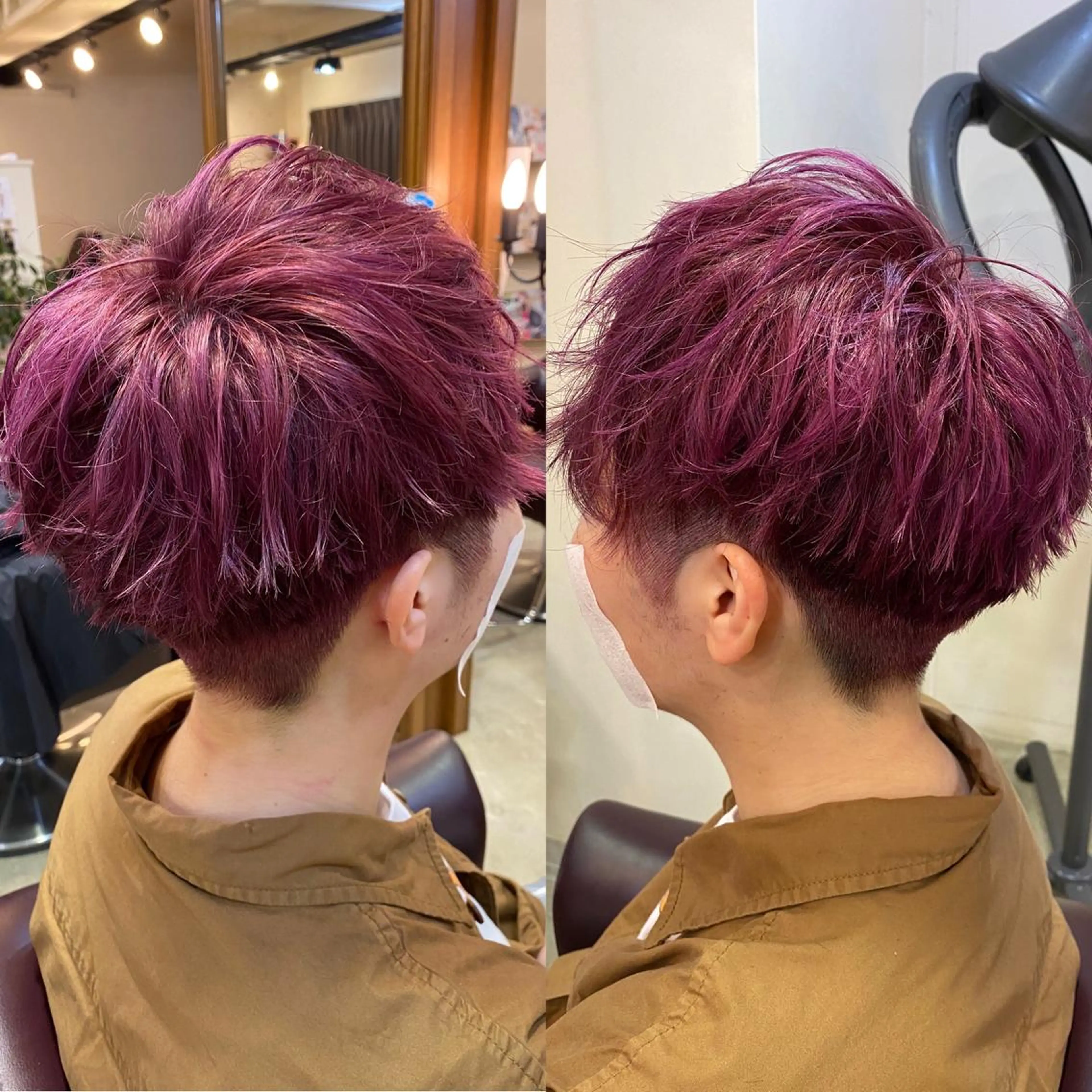 ショート カラー ヘアアレンジ ピンクカラー カット ヘアカラー SALOWIN京都河原町Suite店所属・外国人風レイヤー/ ハイトーンSHUのヘアスタイル