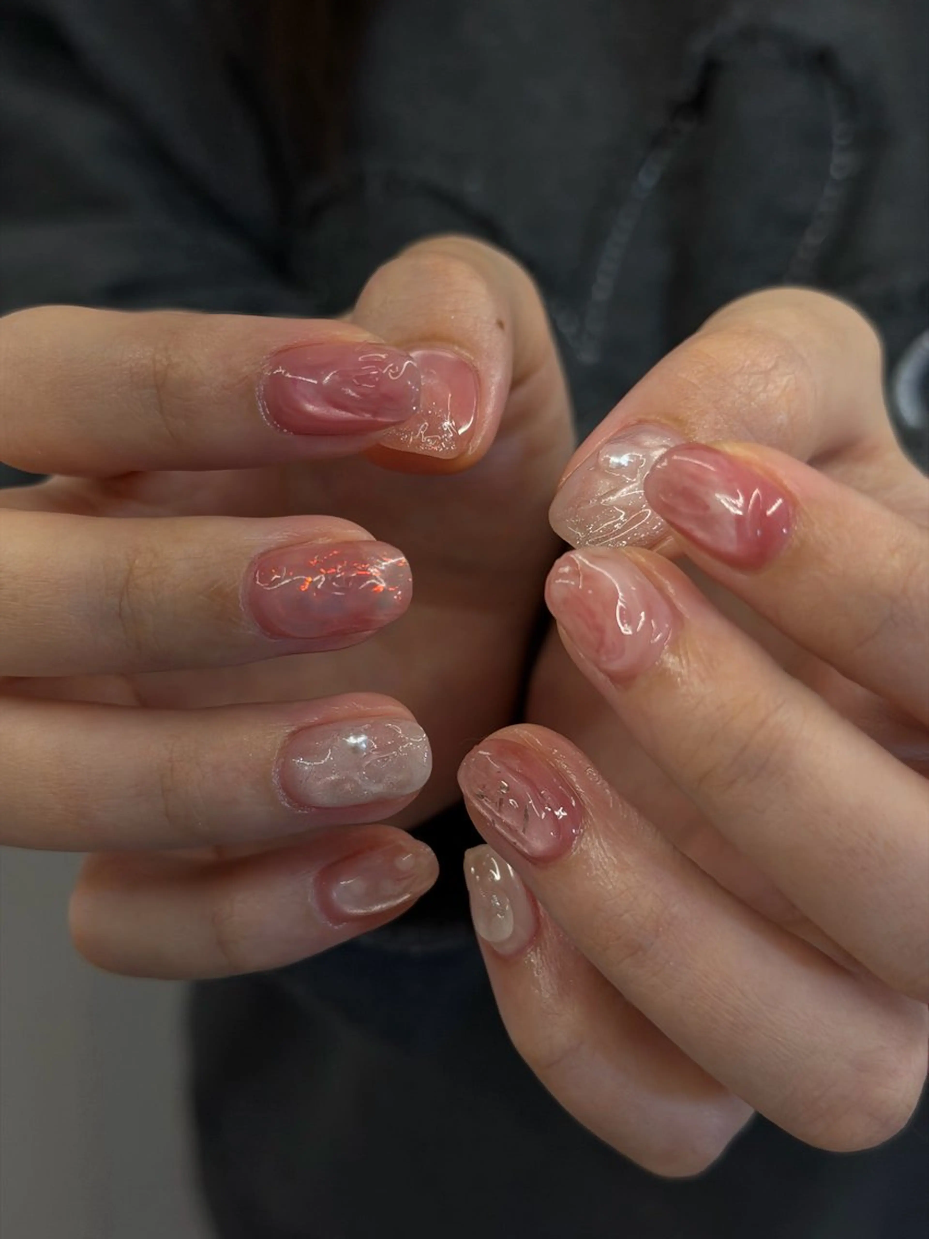 ネイル オーロラネイル ジェルネイル マグネットネイル ニュアンスネイル パラジェル ハンドネイル ハンドケア Bana_ Nailのネイルデザイン