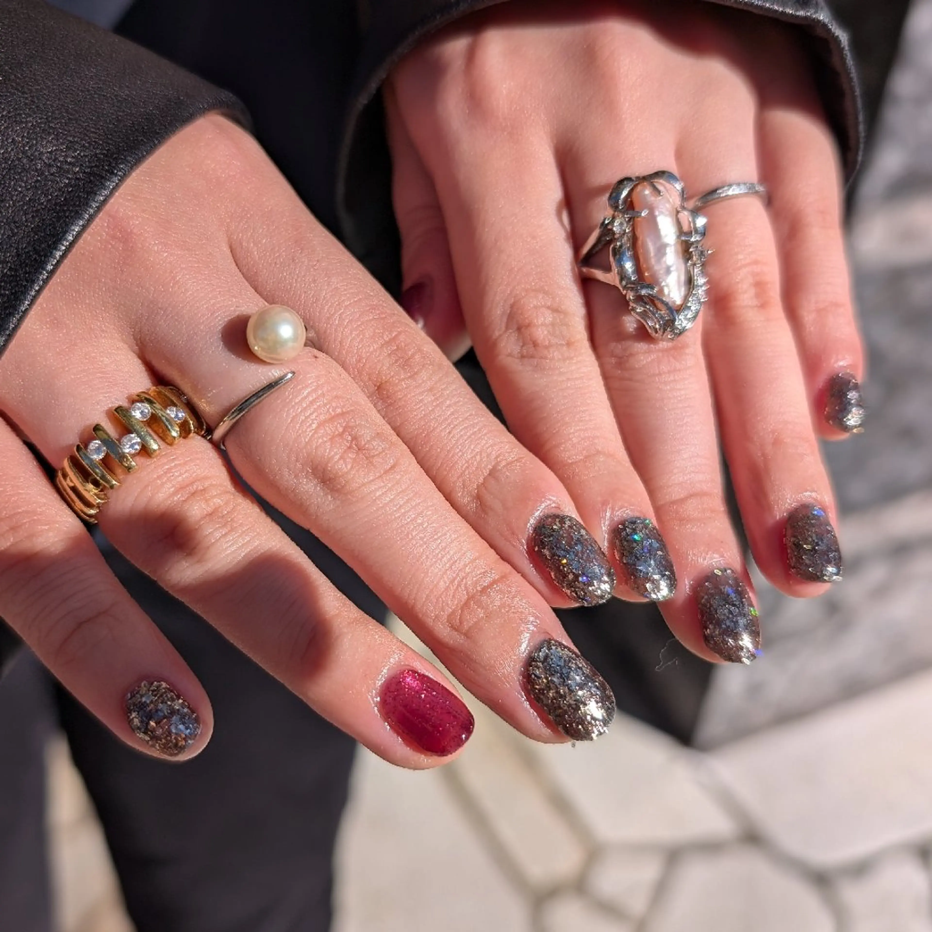 ネイル フラッシュネイル 冬ネイル クリスマス ハンドネイル ナリタ・ マミのネイルデザイン