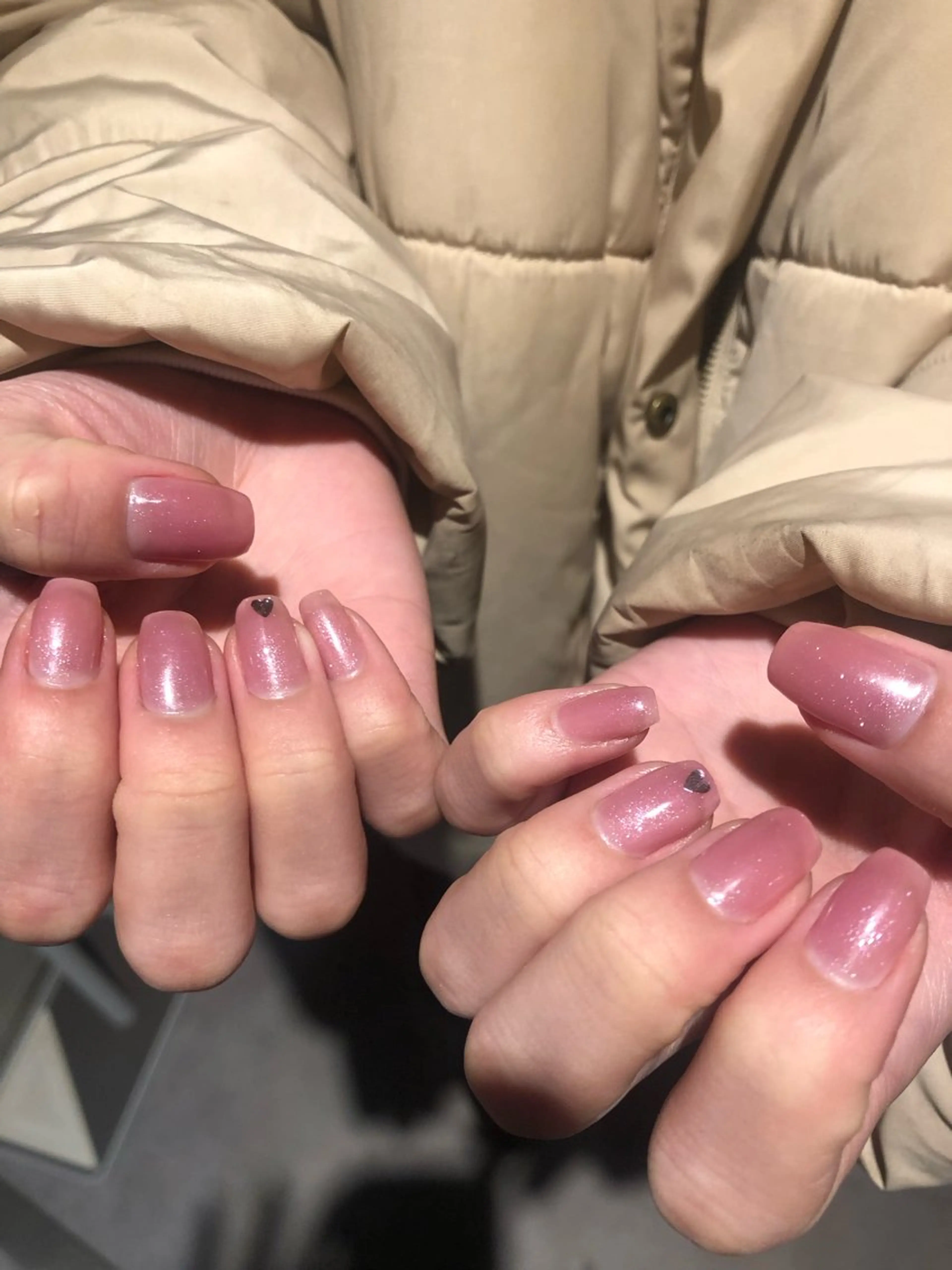 ネイル ハート ワンカラーネイル ハンドネイル muhl by DILL所属・. wakanaのネイルデザイン