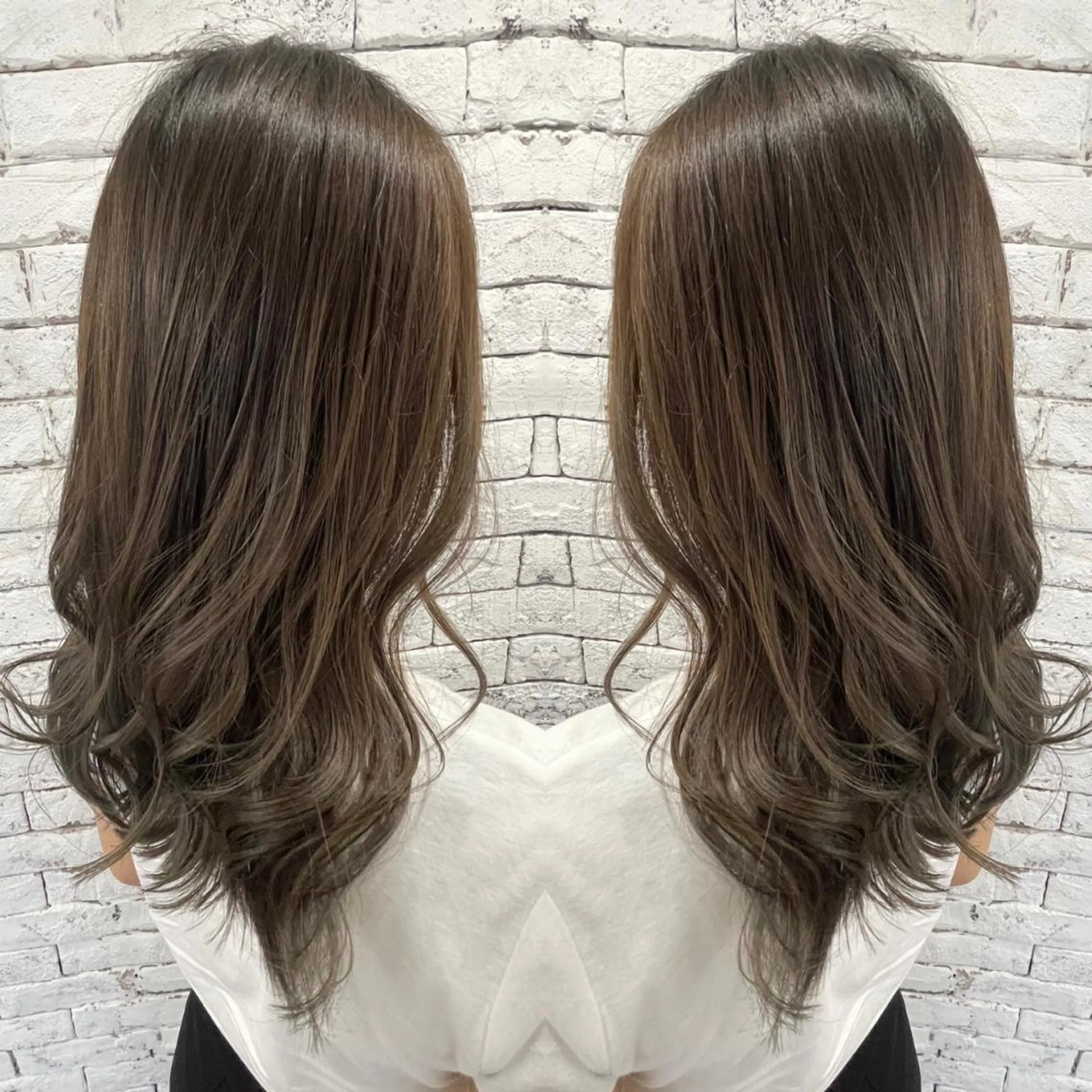 ロング カラー バレイヤージュ レイヤーカット カット ヘアカラー ギャルの革命児 秀斗のヘアスタイル