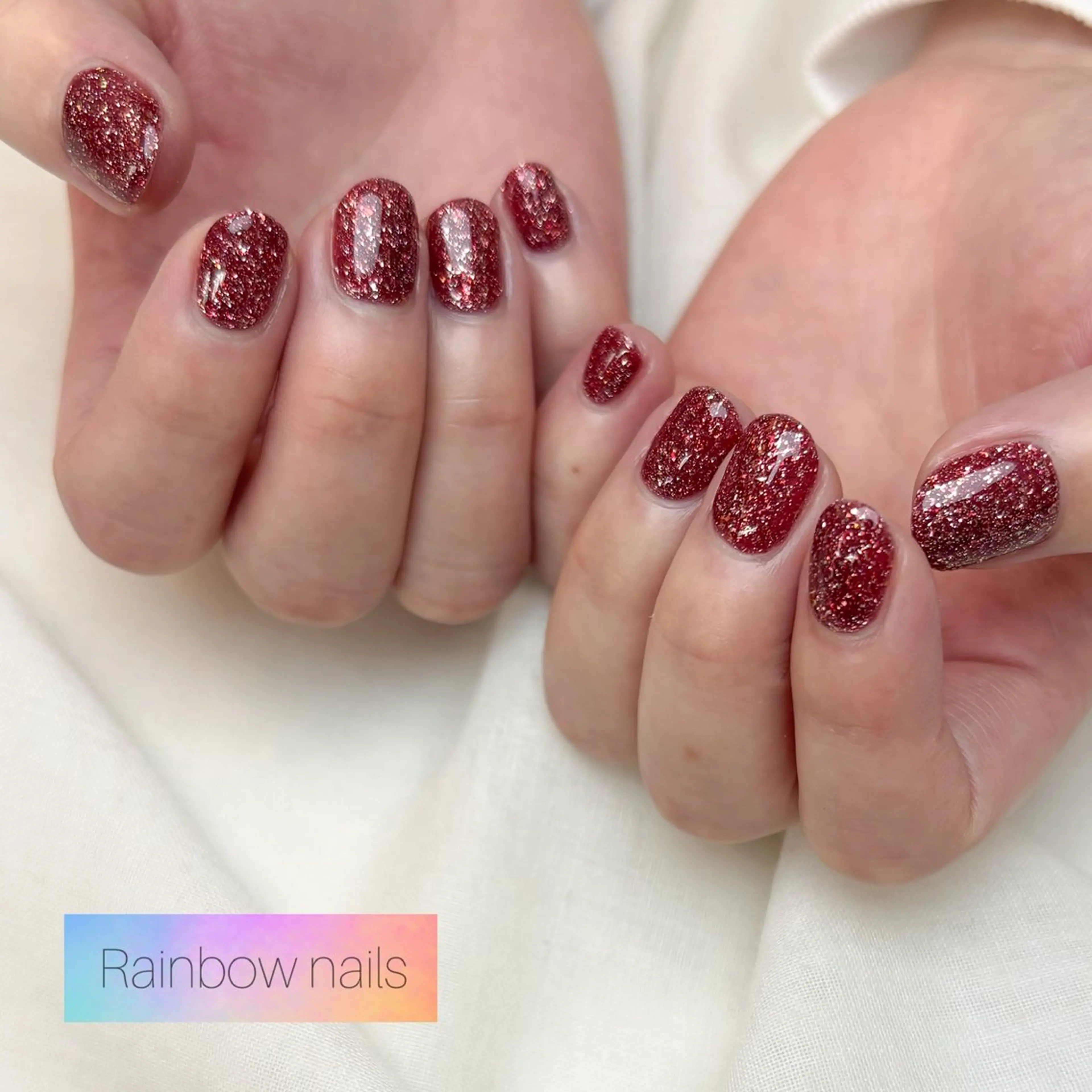 ネイル ハンドネイル Rainbow nailsくろちゃんのネイルデザイン