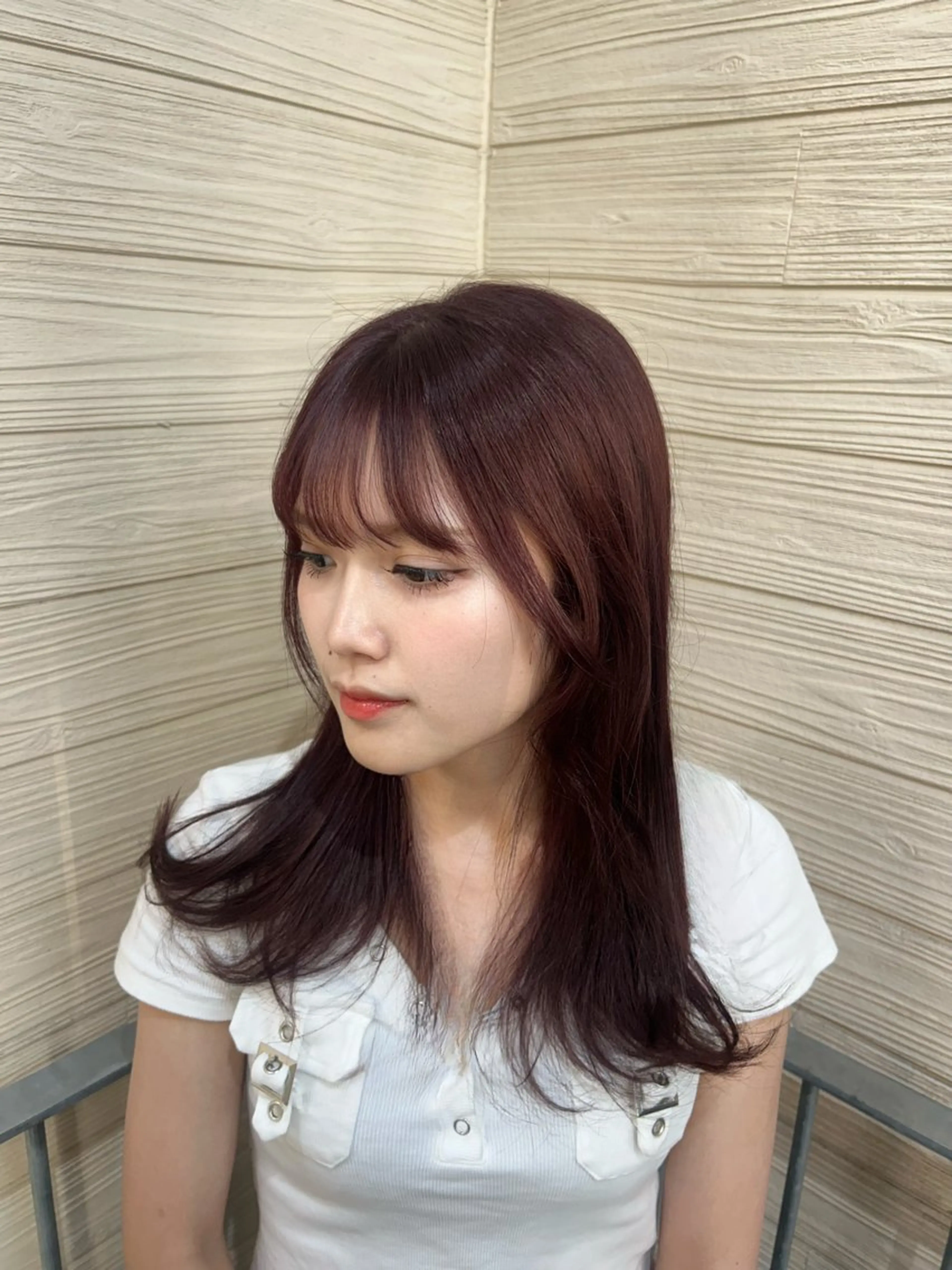 ミディアム カラー ヘアアレンジ ブラウンカラー ピンクカラー ピンクブラウン 大宮/韓国風🩶/ 七海芽亜利🎀のヘアスタイル