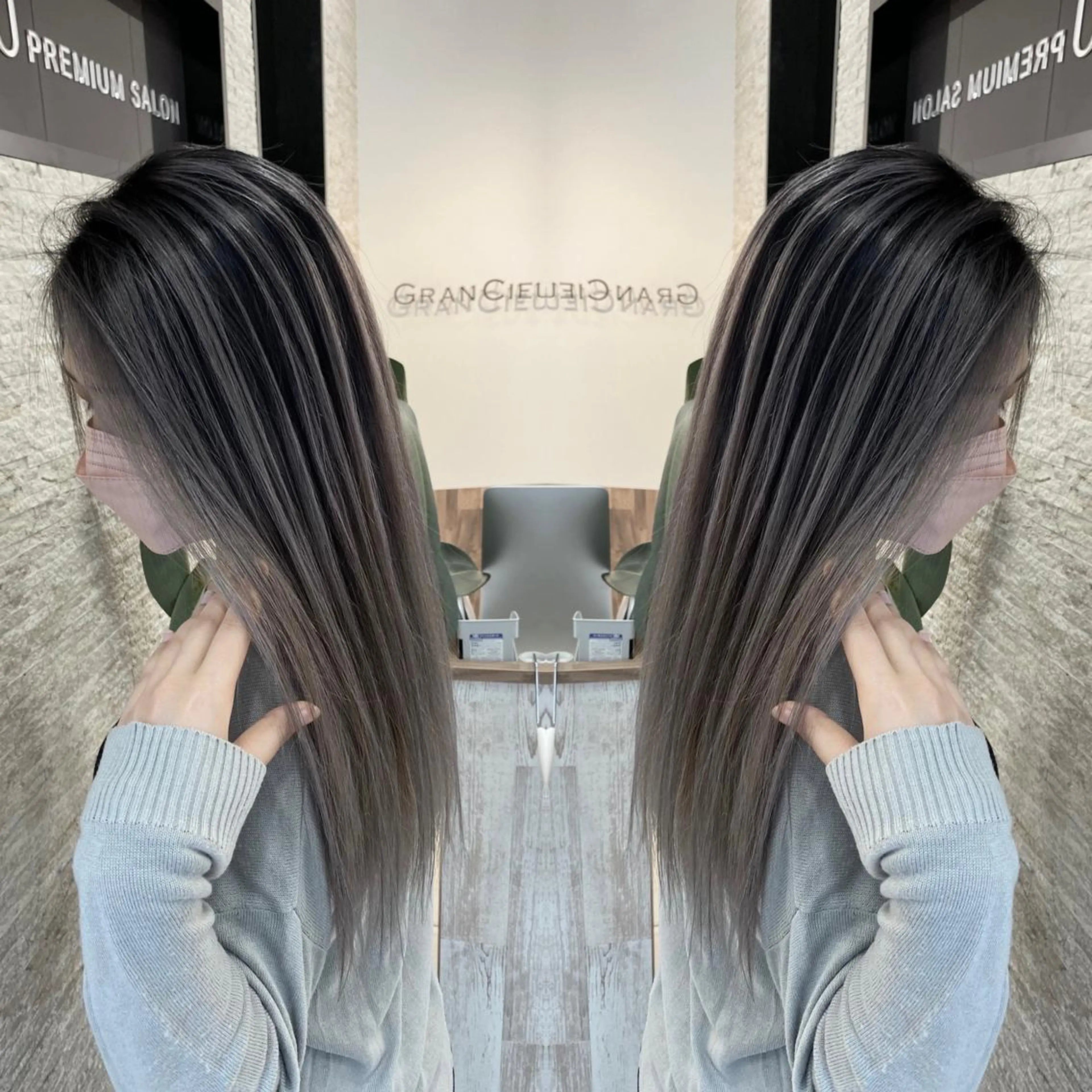 セミロング ヘアカラー トリートメント Y Uのヘアスタイル