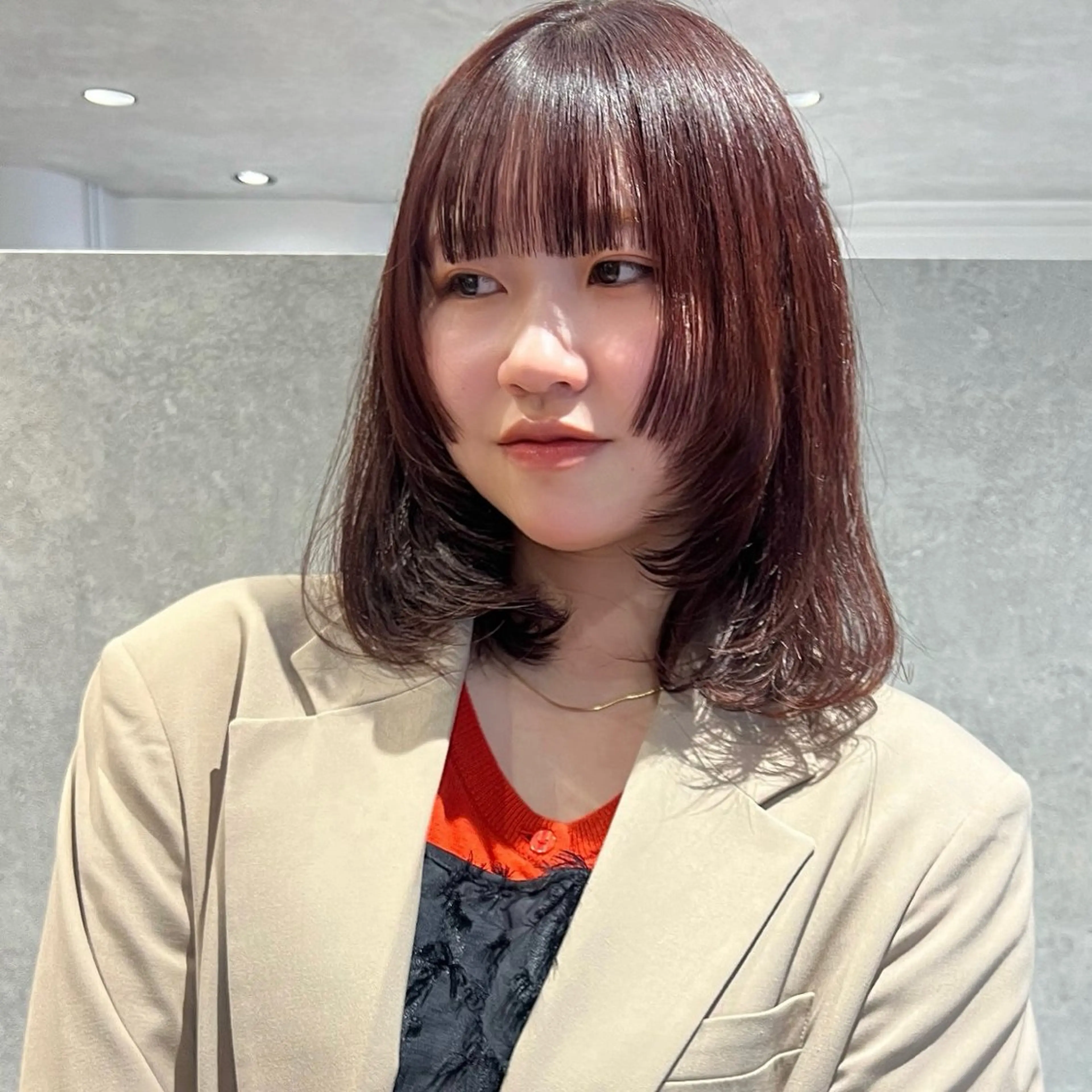 ミディアム カット ヘアカラー AI TOKYO　S所属・mizuki 【韓国レイヤー】のヘアスタイル