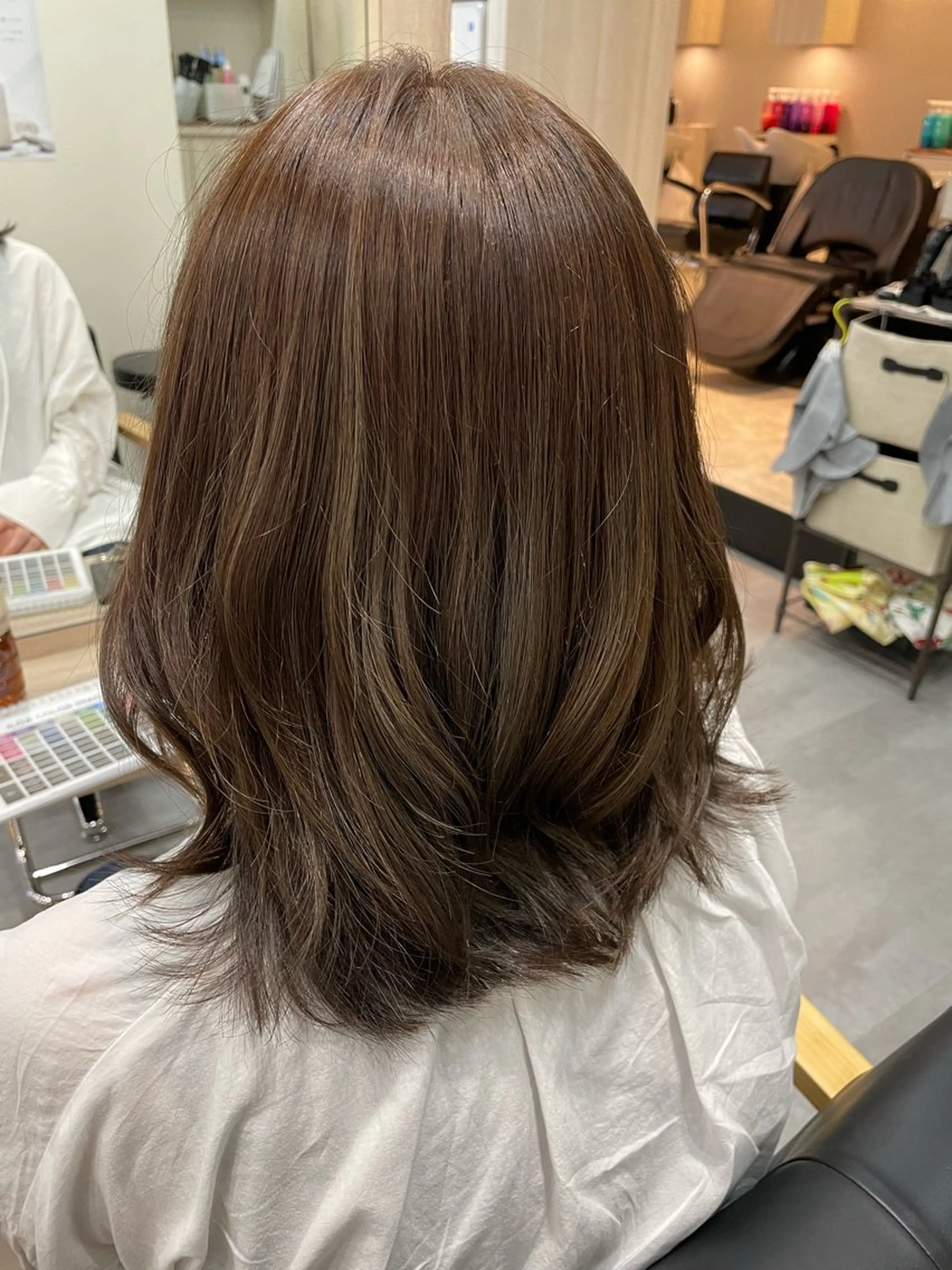 ミディアム パーマ 永田 まどかのヘアスタイル