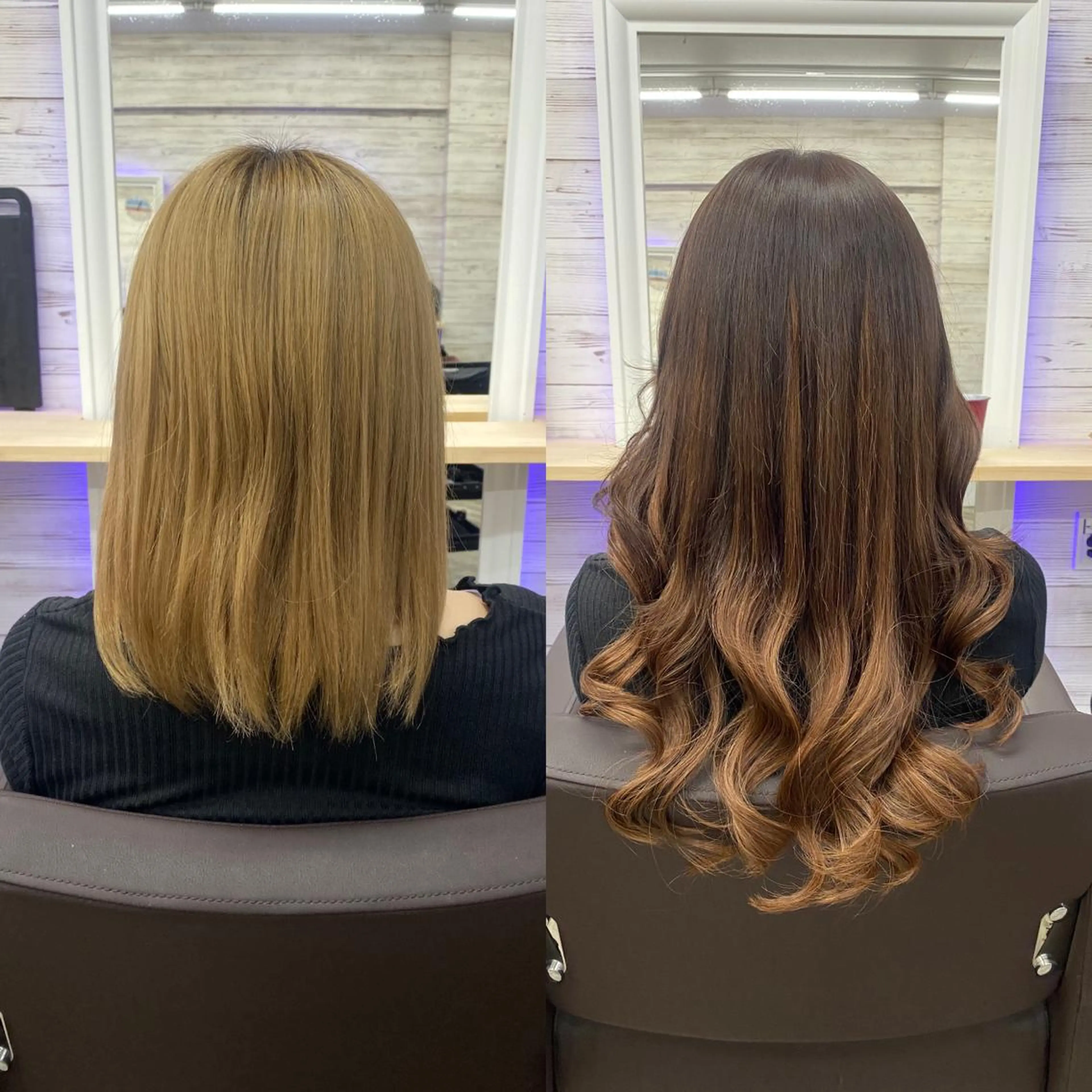 セミロング カラー ヘアアレンジ ショートボブ 編み込みエクステ シールエクステ セミロングパーマ バレイヤージュ LAVENDIA Azabu所属・LAVENDIA 初音のヘアスタイル