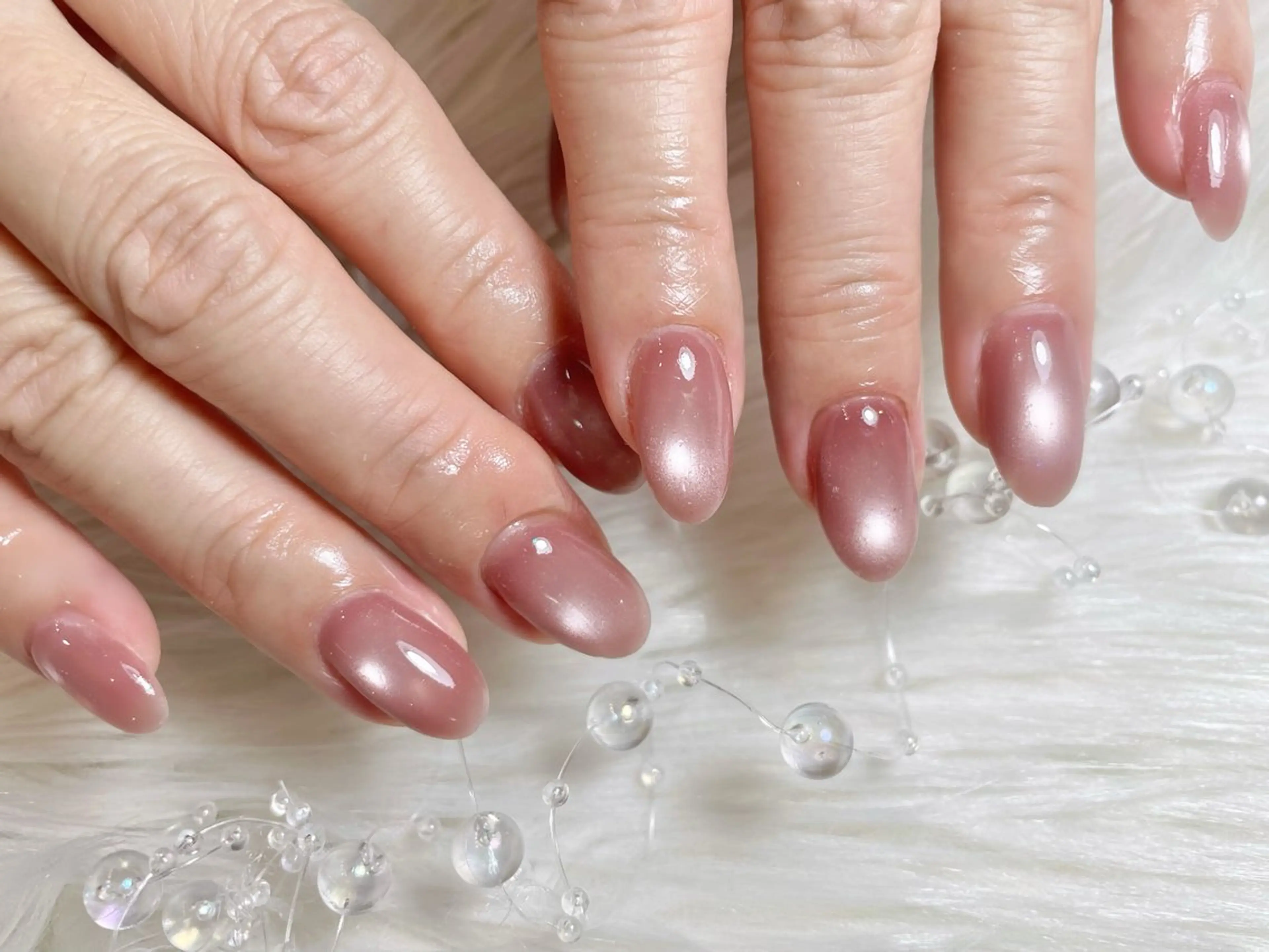 ネイル ジェルネイル マグネットネイル ビー玉ネイル パラジェル ハンドネイル ゆりか ジョアアンジェ福島のネイルデザイン