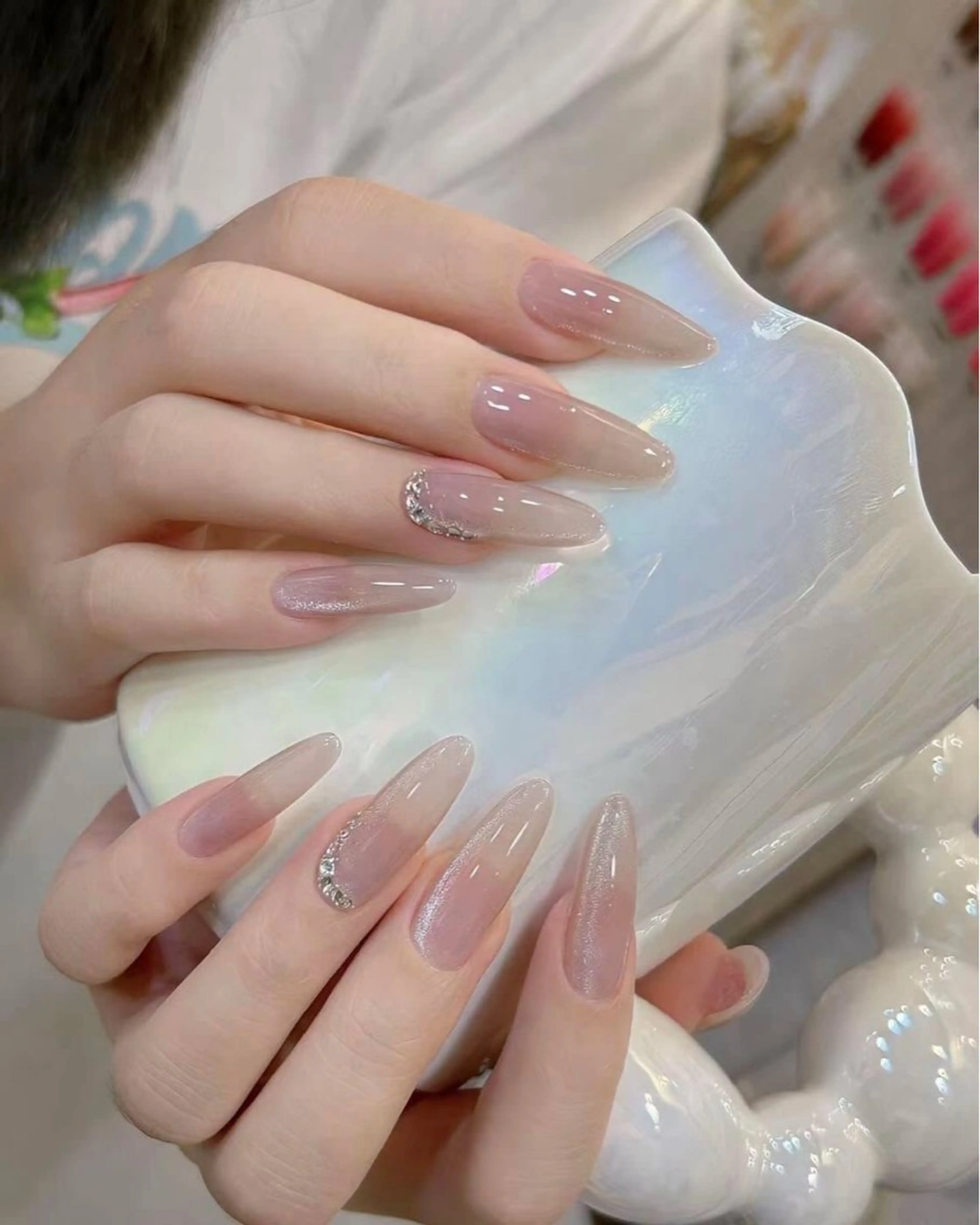 ネイル アートネイル チークネイル 氷ネイル・うるうるネイル 韓国ネイル マグネットネイル ハンドネイル NAILS168 新大久保店のネイルデザイン