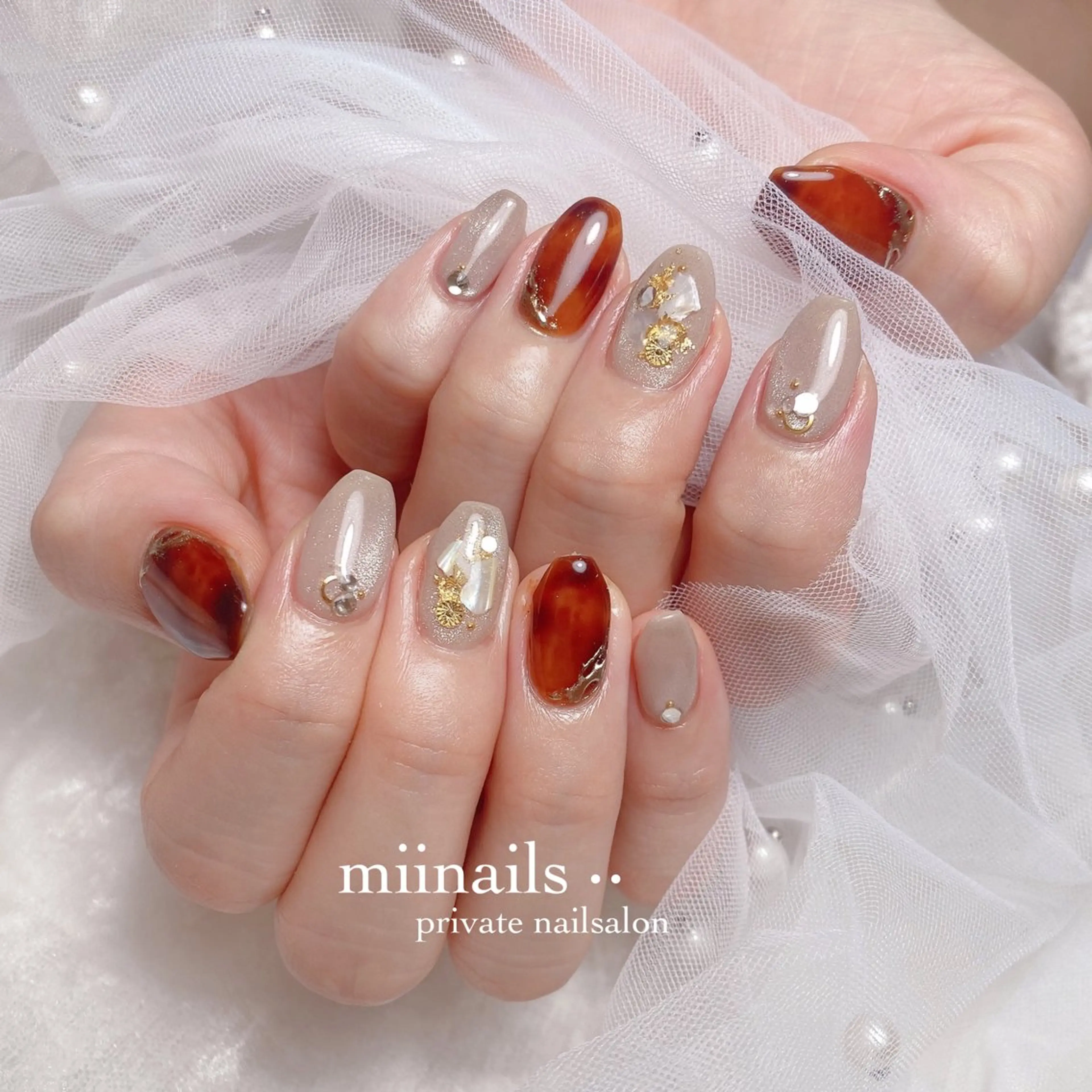 ネイル フレンチネイル 韓国ネイル ワンホンネイル ハンドネイル nailsalon miinailsのネイルデザイン