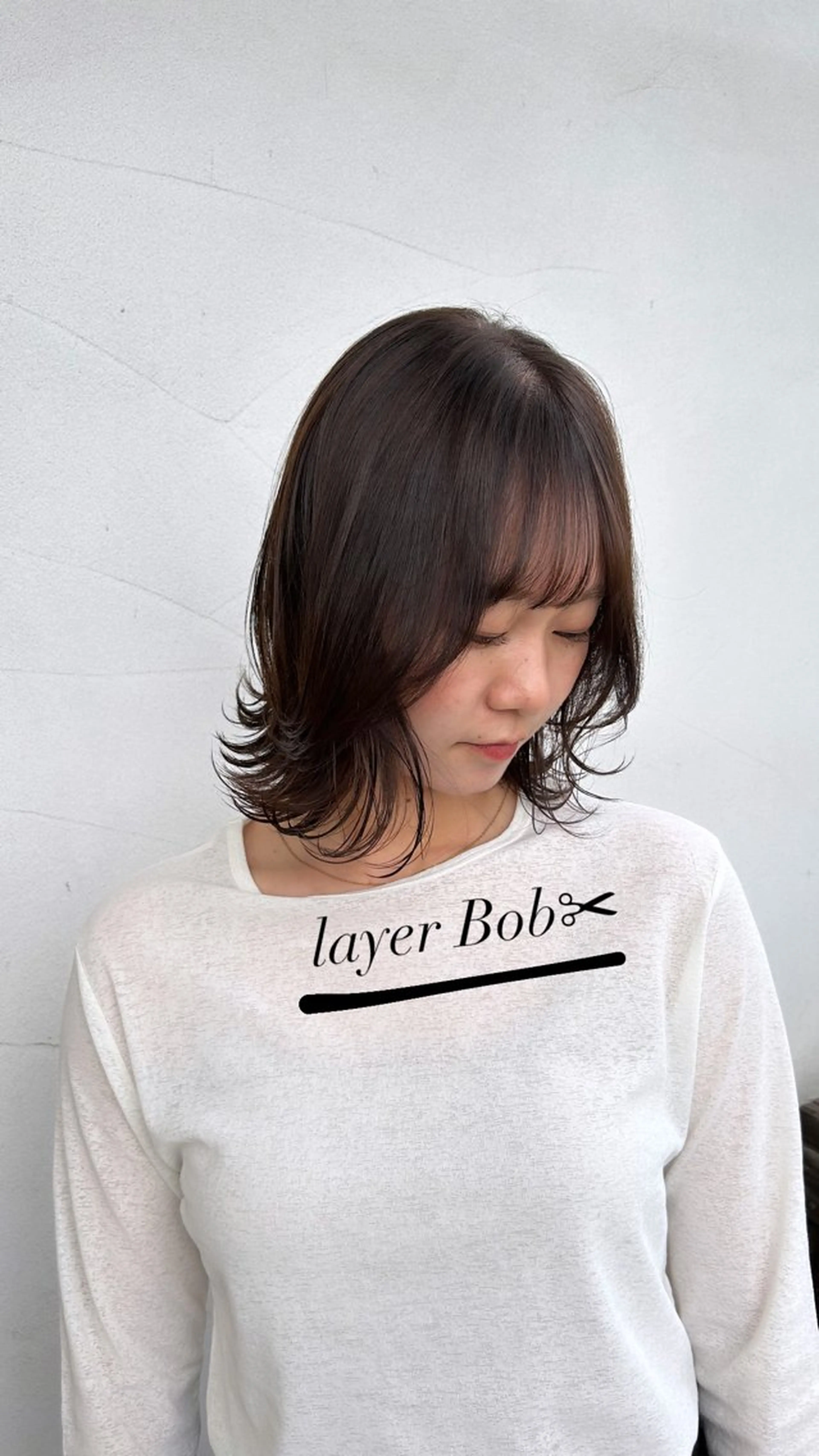 ミディアム 韓国🇰🇷ボブ✂︎ レイヤー✂︎三吉明人のヘアスタイル