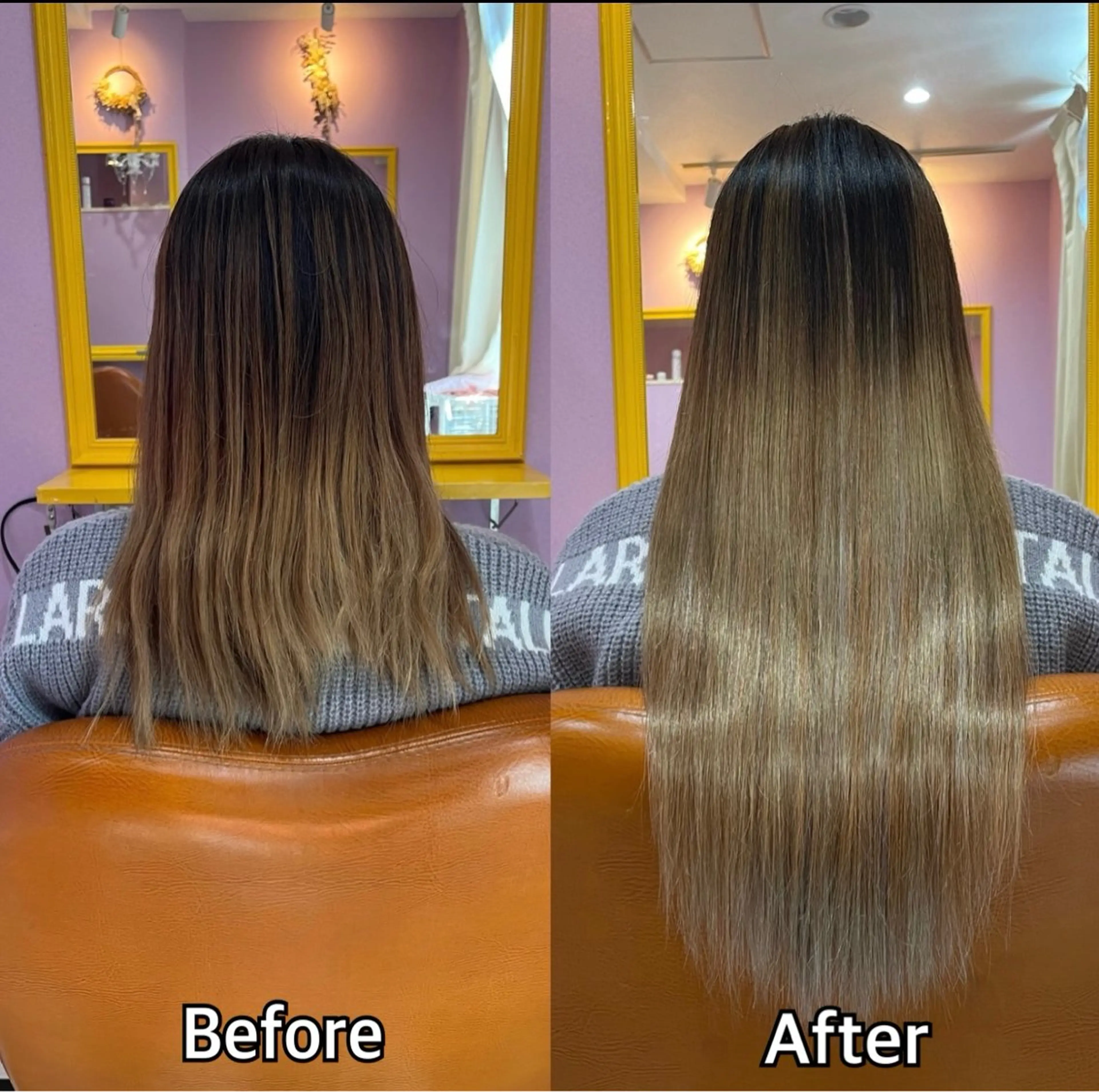 ロング シール+ちび編み込み エクステ梅田🐨のヘアスタイル