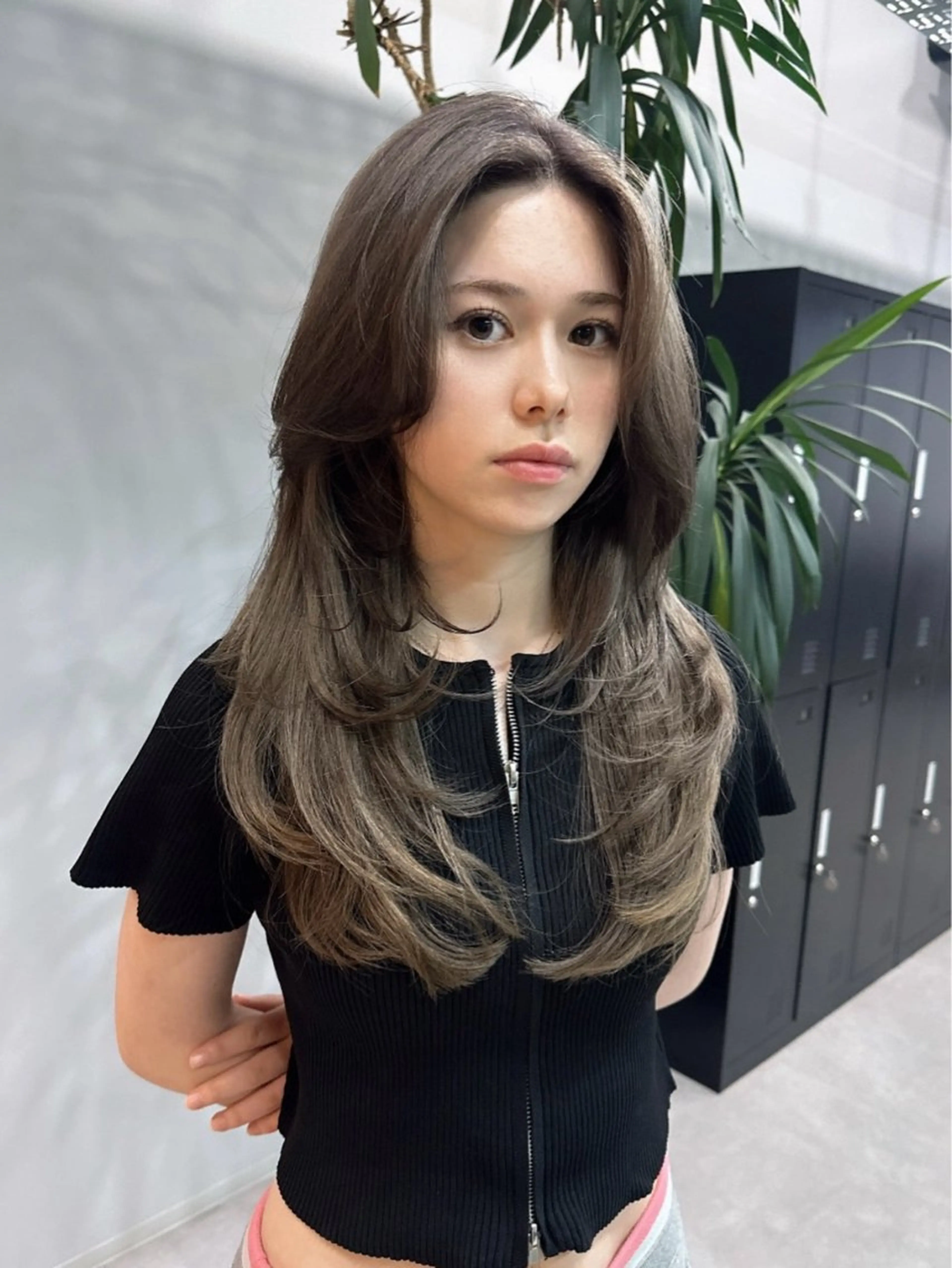 セミロング カット ヘアカラー Ruika/海外ヘア /レイヤーカットのヘアスタイル