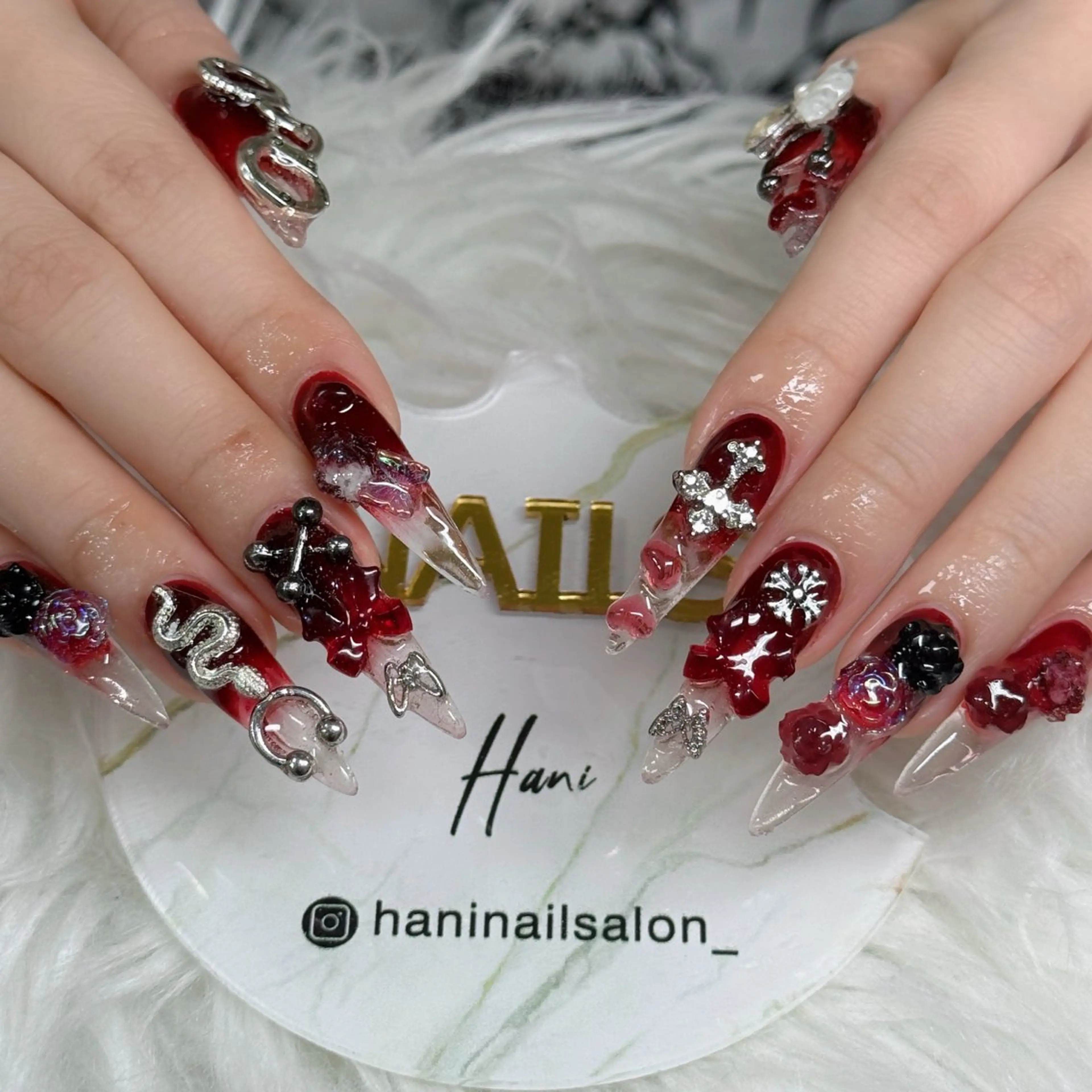 ネイル フットネイル フレンチネイル グラデーション 韓国ネイル ロングネイル ハンドネイル Hani Nail Salonのネイルデザイン