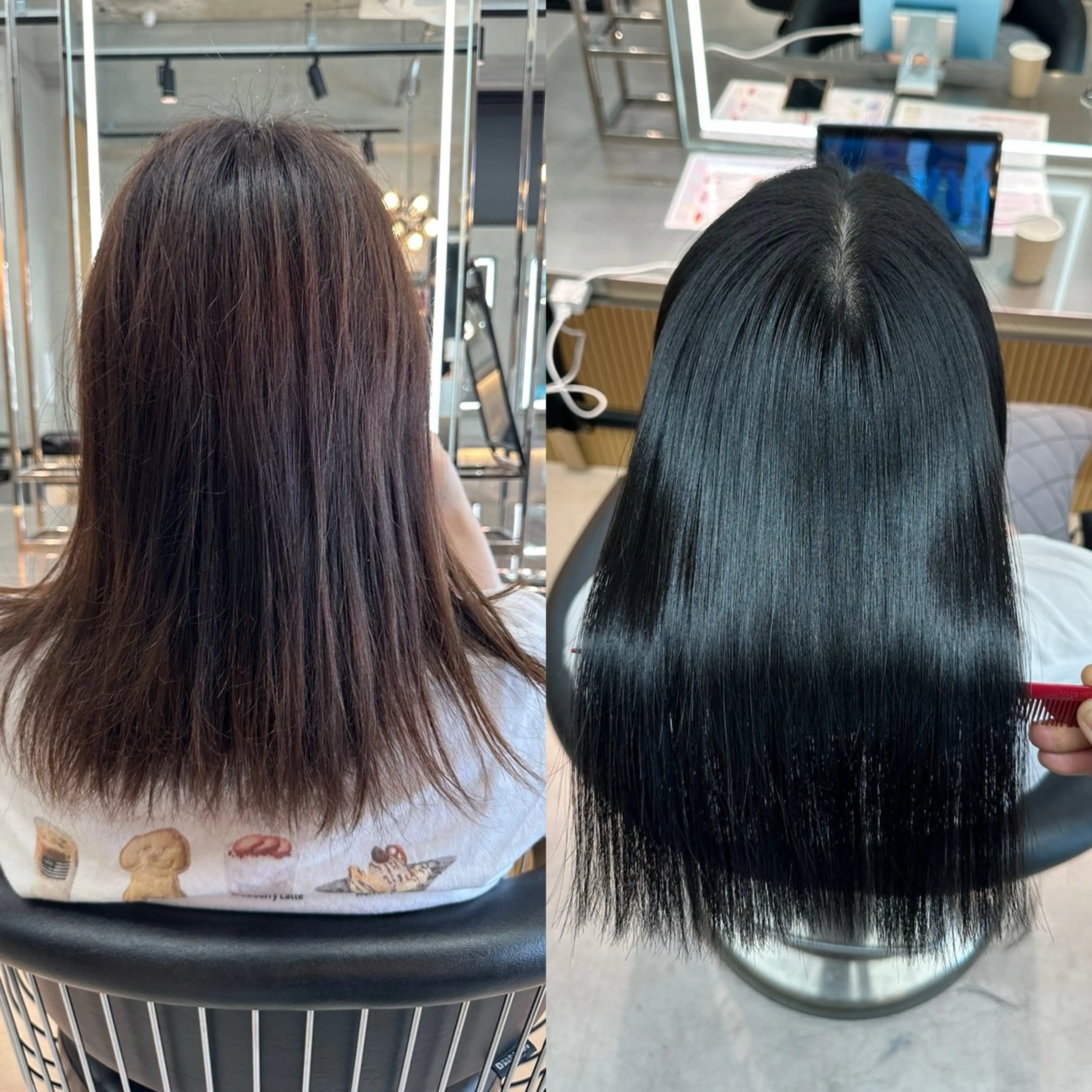 ミディアム ヘアアレンジ カット ヘアカラー 縮毛矯正 トリートメント ✨髪質改善特化✨副 店長椎葉信乃介のヘアスタイル