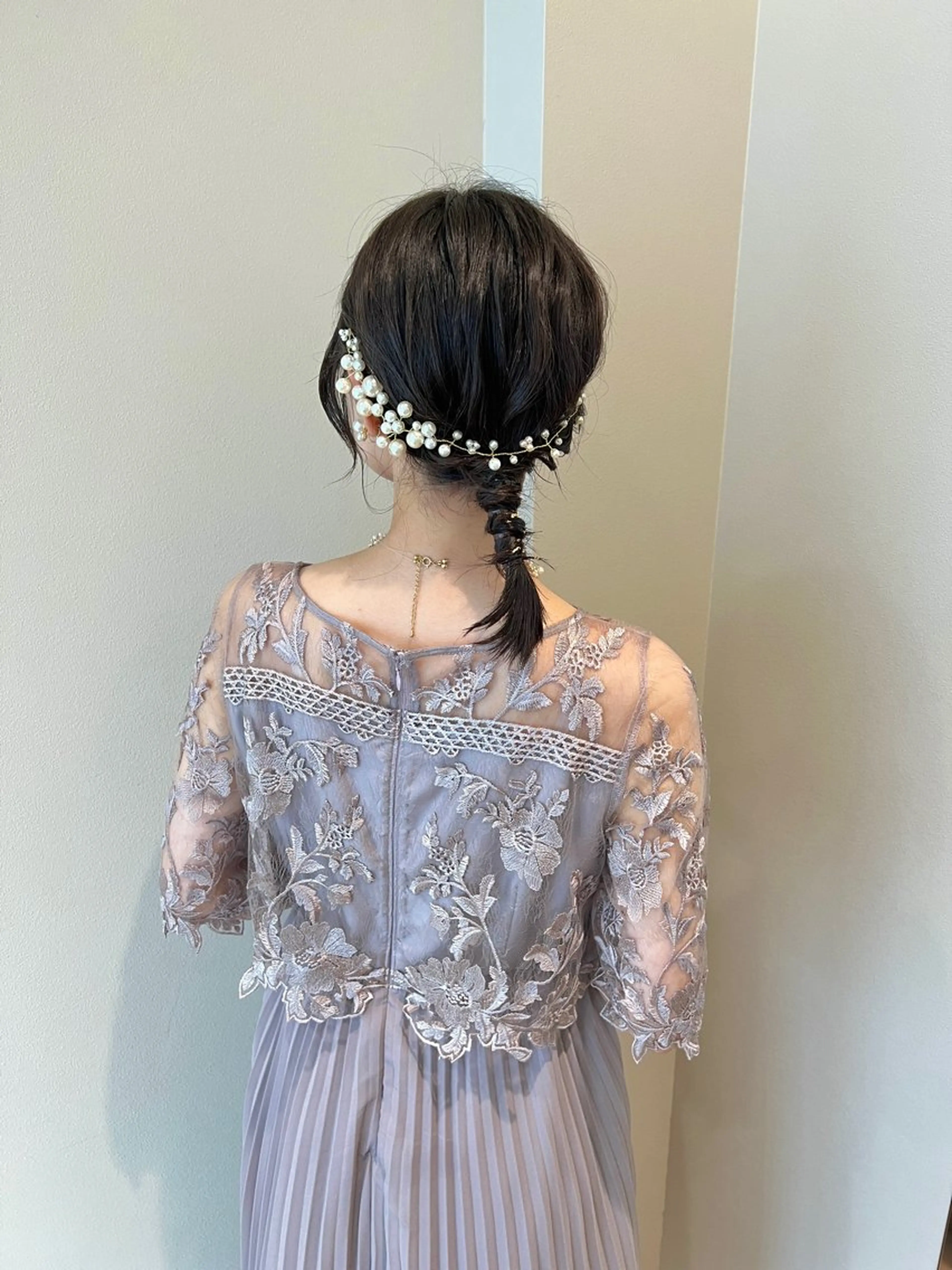 ミディアム ヘアアレンジ 結婚式・ブライダル ノイシキ サキのヘアスタイル