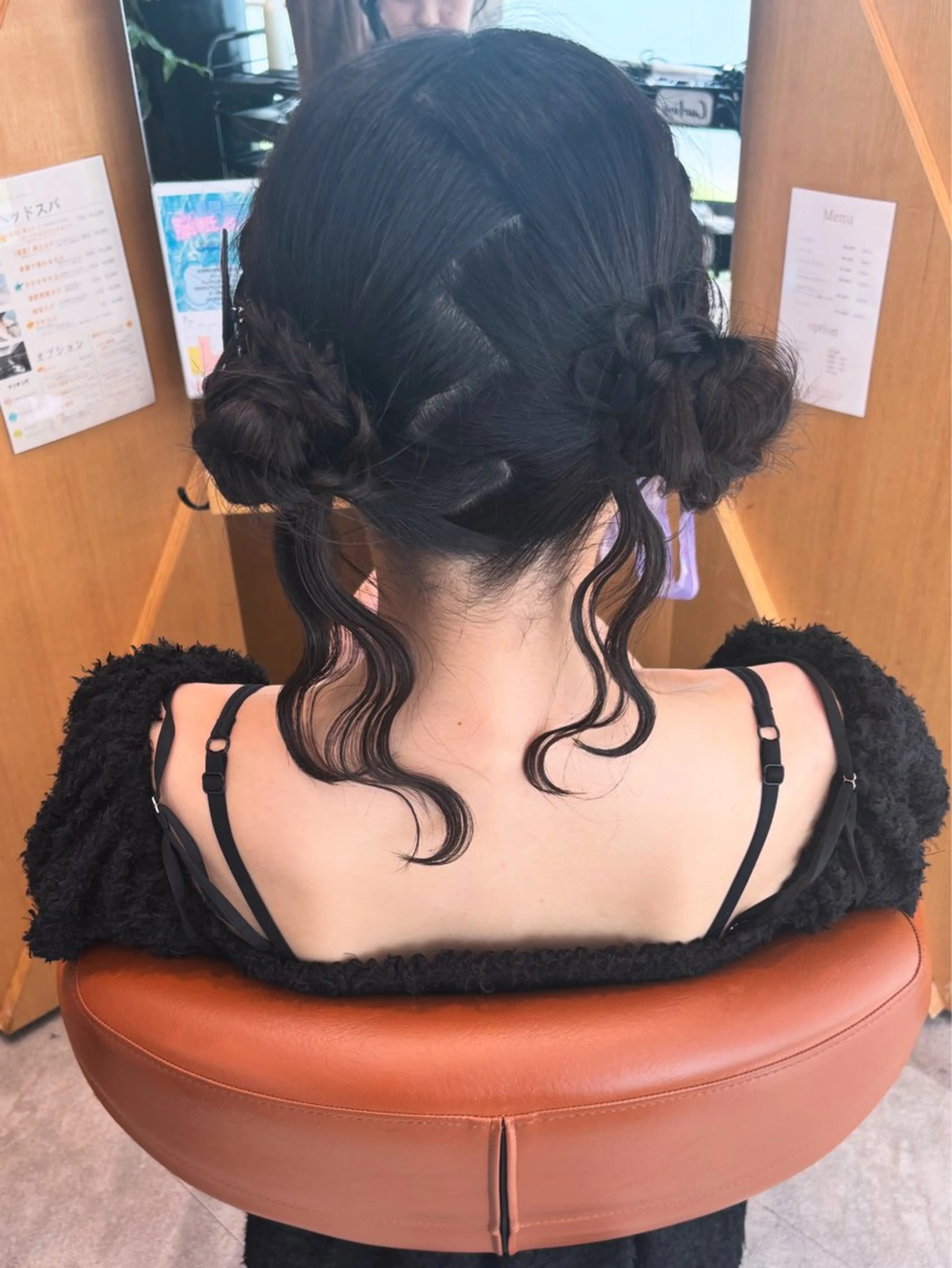 セミロング カラー パーマ ヘアアレンジ ヘアセット 加藤 愛実のヘアスタイル