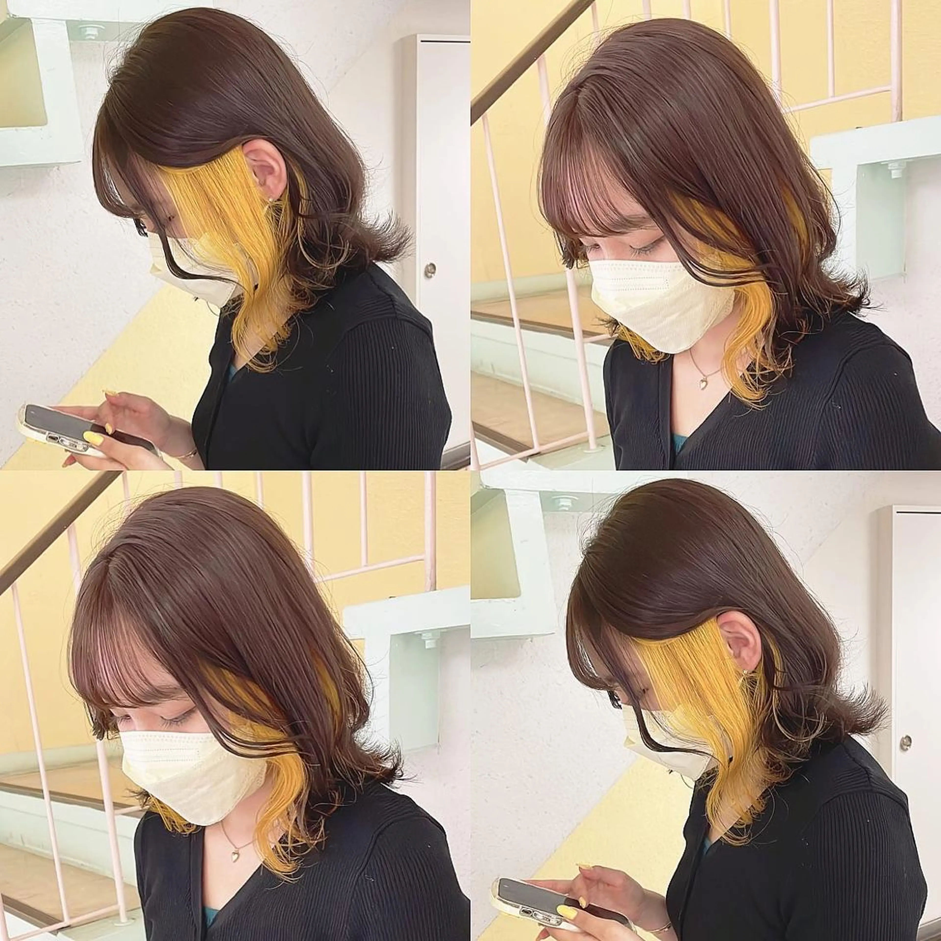 カラー ヘアカラー トリートメント 渋谷:インナーカラー ／🍒エリカ🍒のヘアスタイル