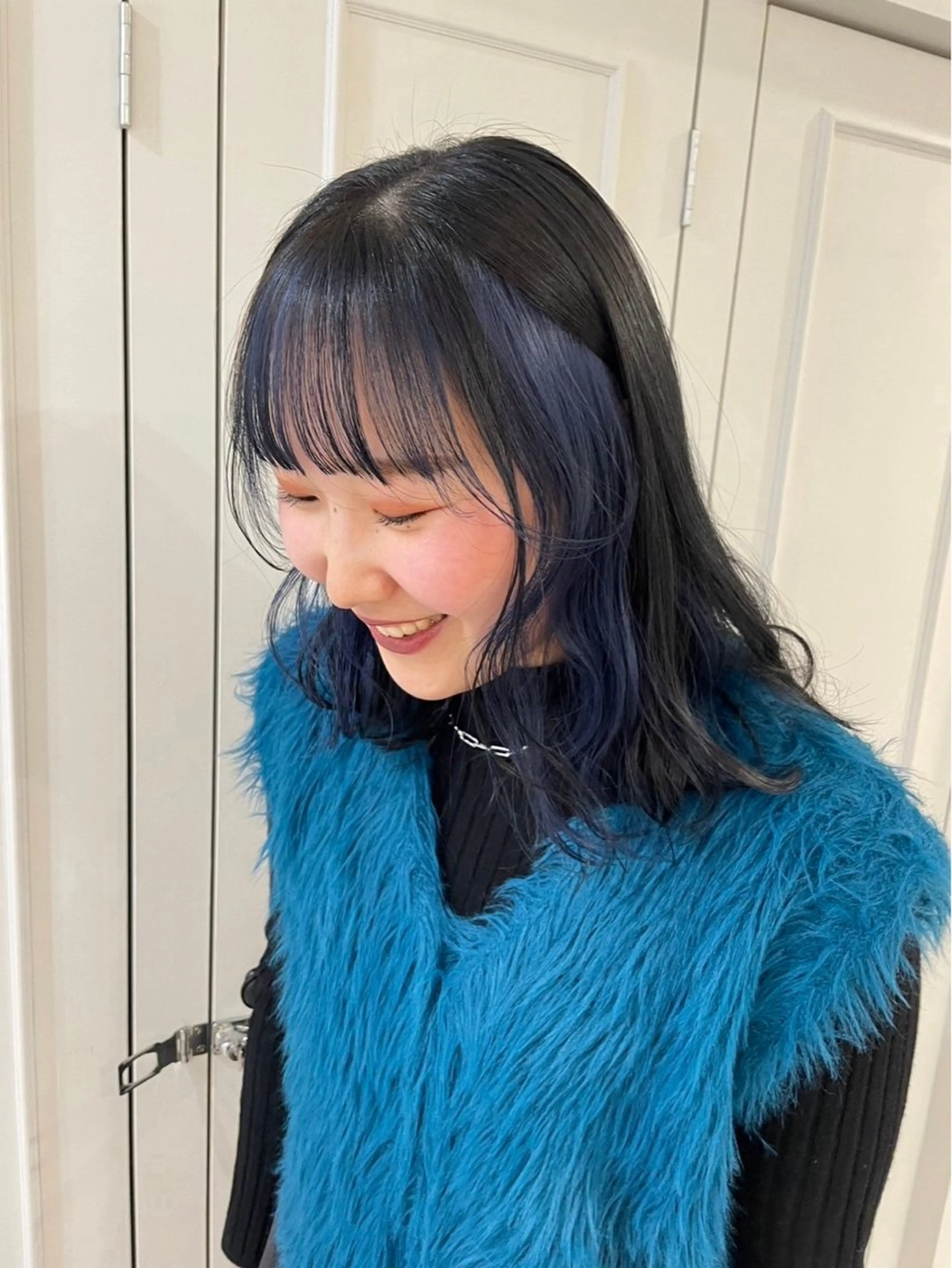 ミディアム カット ヘアカラー 黒木日那/髪質改善/ 京橋/縮毛矯正のヘアスタイル