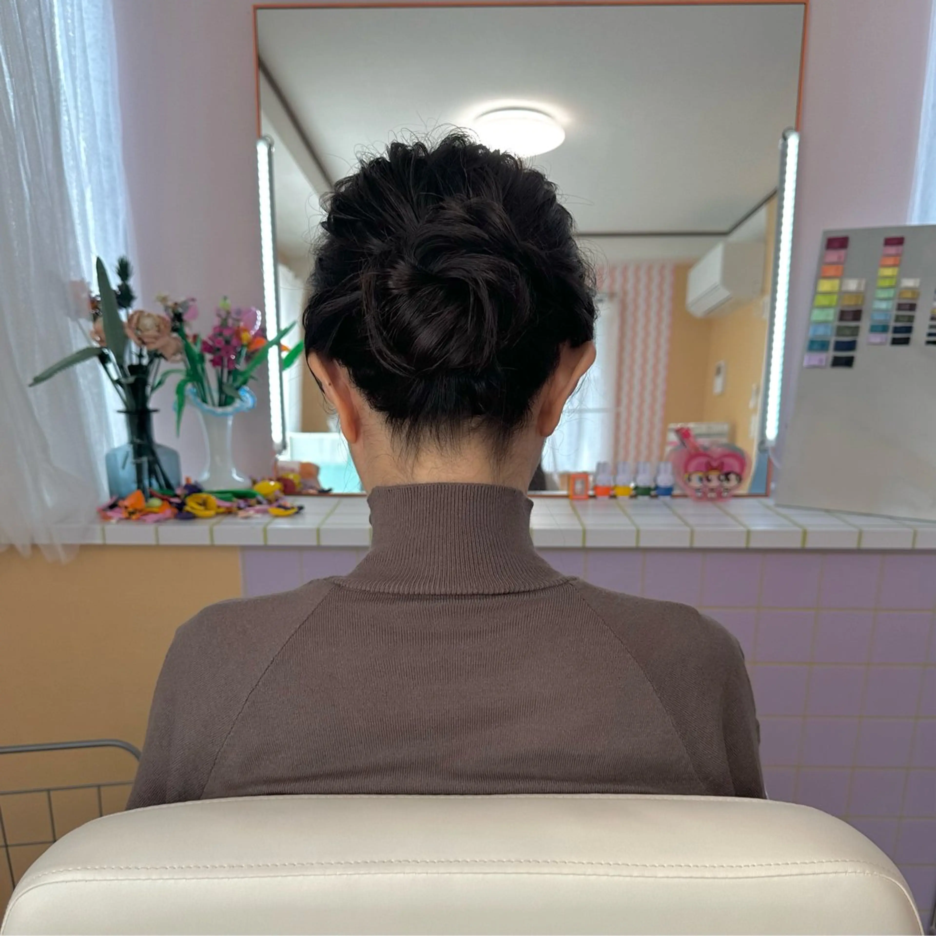 ミディアム お団子ヘア ヘアセット 美の間 杏寿所属・黒川 麗のヘアスタイル