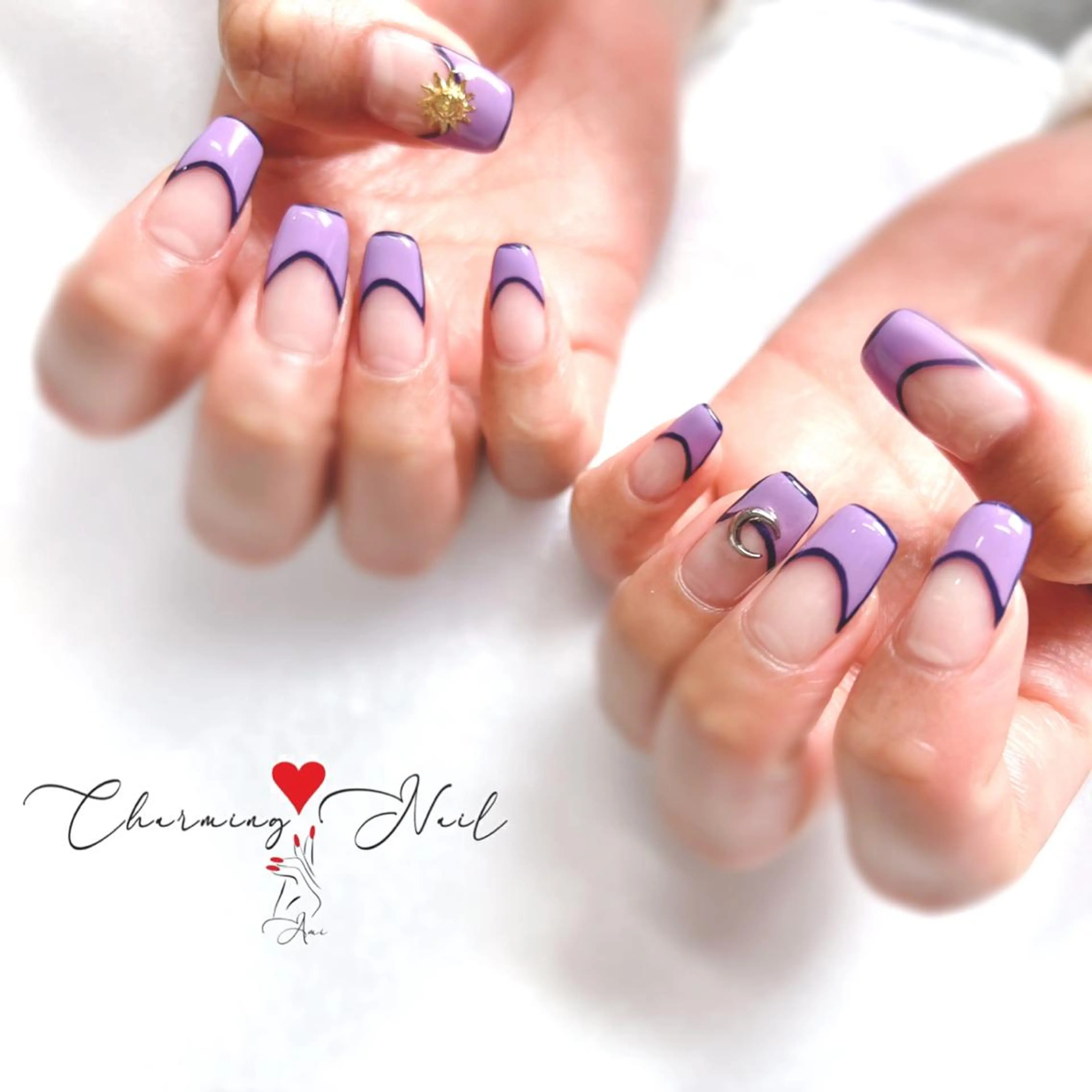 ネイル フレンチネイル 持ち込み パープル Charming❤️Nail所属・Nailist Amiのその他イメージ