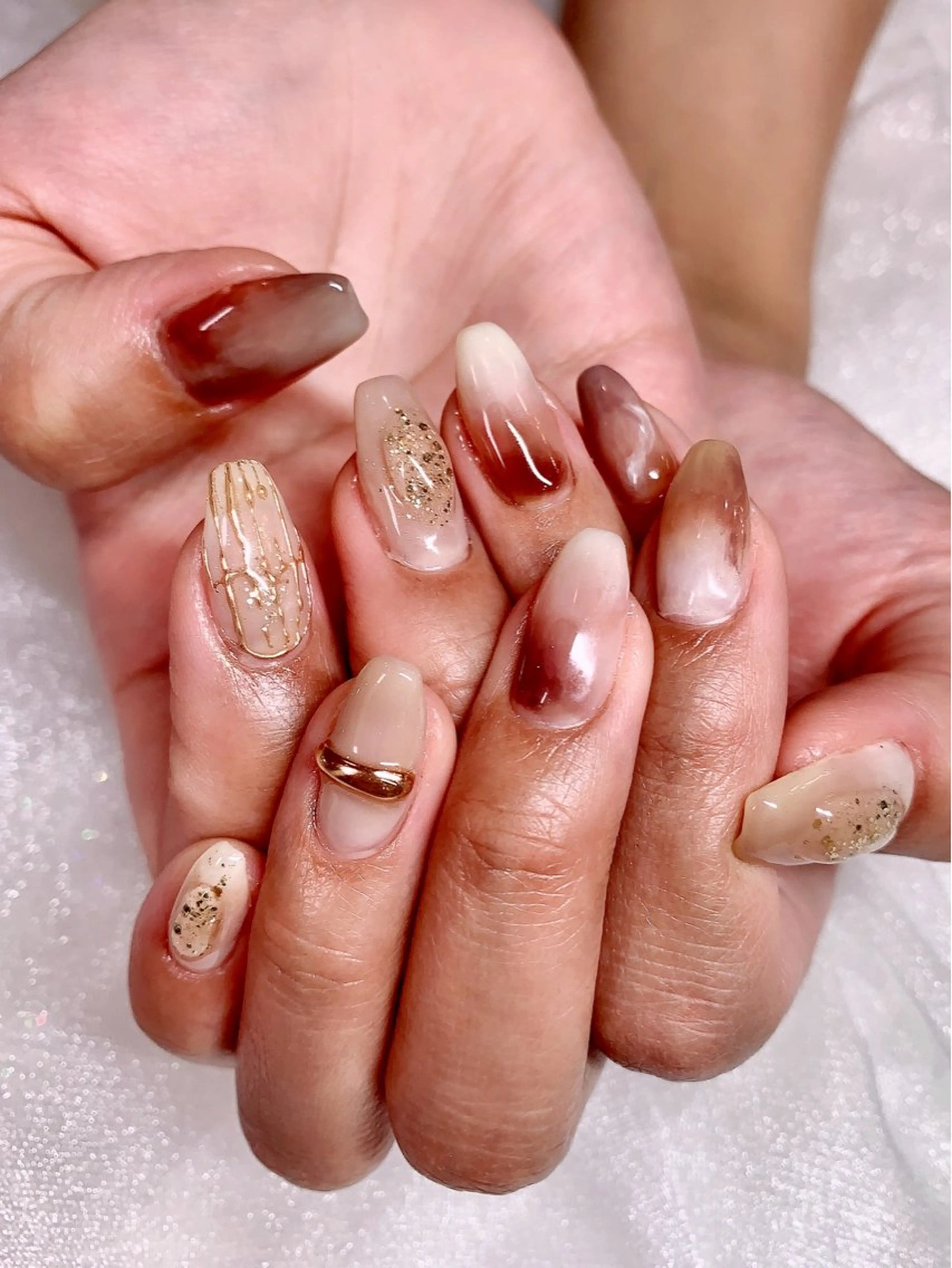 ネイル アートネイル キラキラネイル 持ち込み ニュアンスネイル ぷっくりネイル シェアサロンLei.g(レイジー)所属・3Dアートネイル💗 都築レナのネイルデザイン