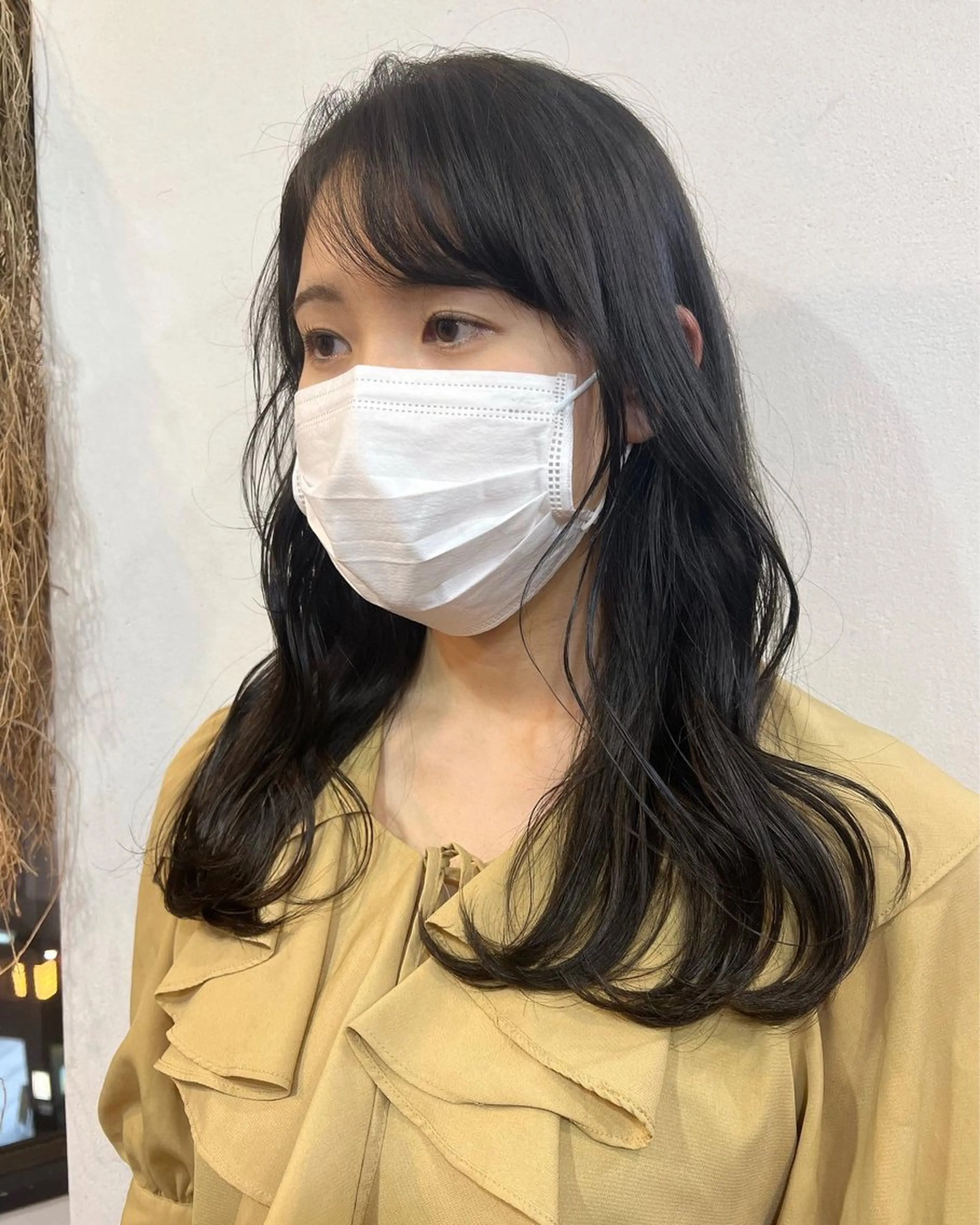 セミロング カラー オリーブカラー ヘアカラー 韓国ヘア 🎀華澄のヘアスタイル