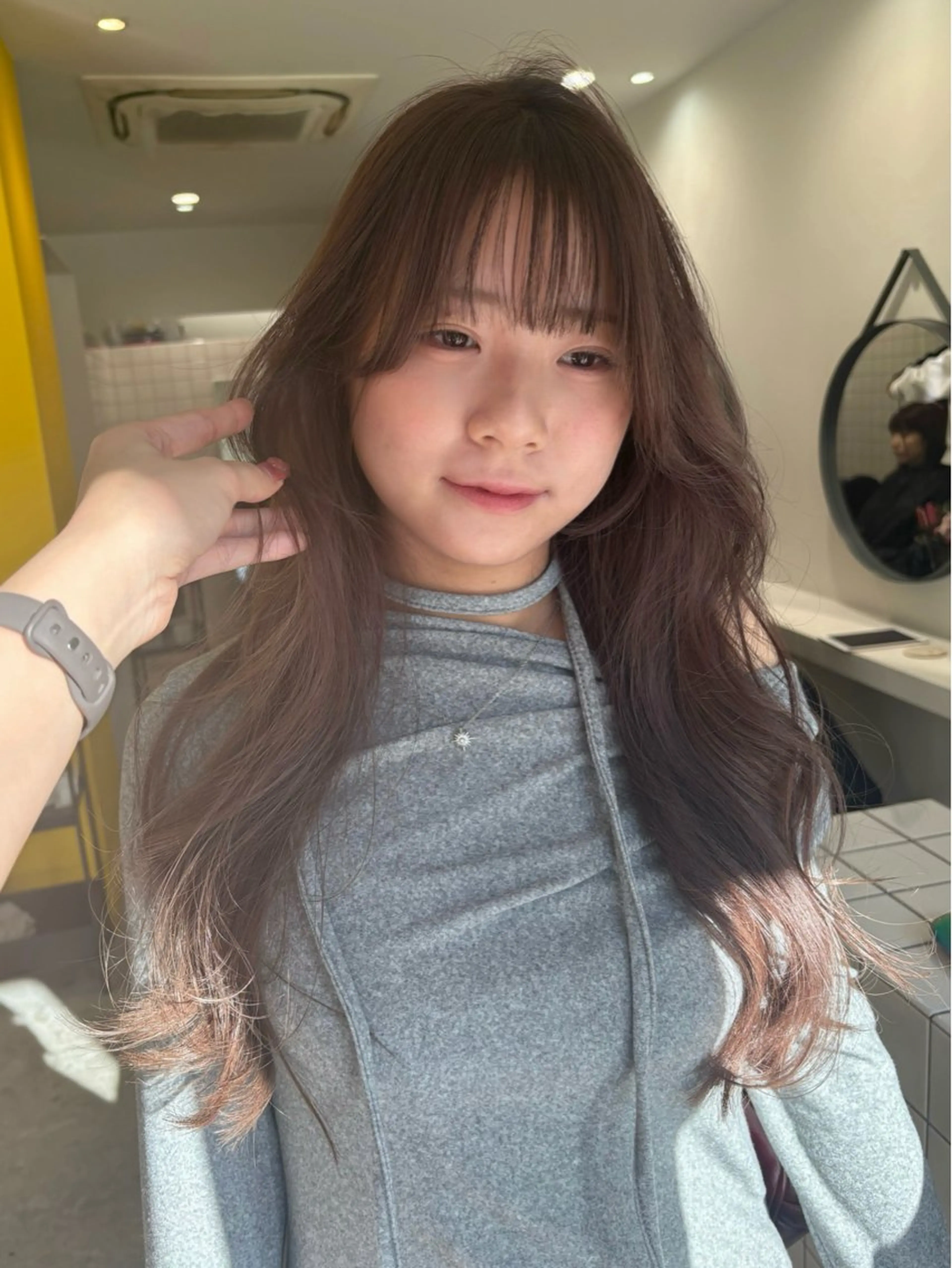 ロング カラー ベージュカラー ブリーチ ブラウンカラー ケアブリーチ 透明感カラー カット ヘアカラー トリートメント kanami/ 中崎町美容室のヘアスタイル