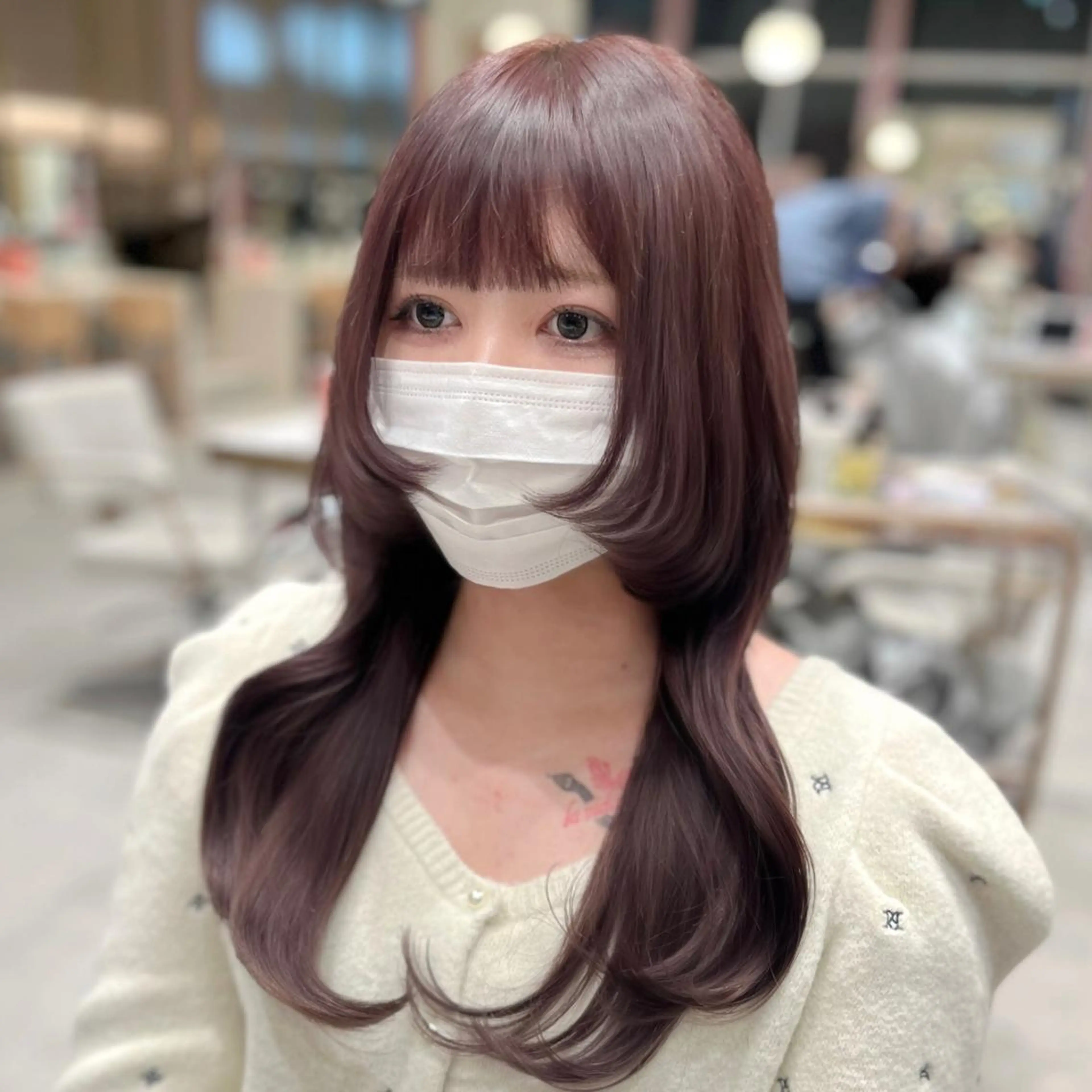 セミロング カラー カット ヘアカラー トリートメント 赤羽今日子/レイヤー /盛れる顔まわりのヘアスタイル