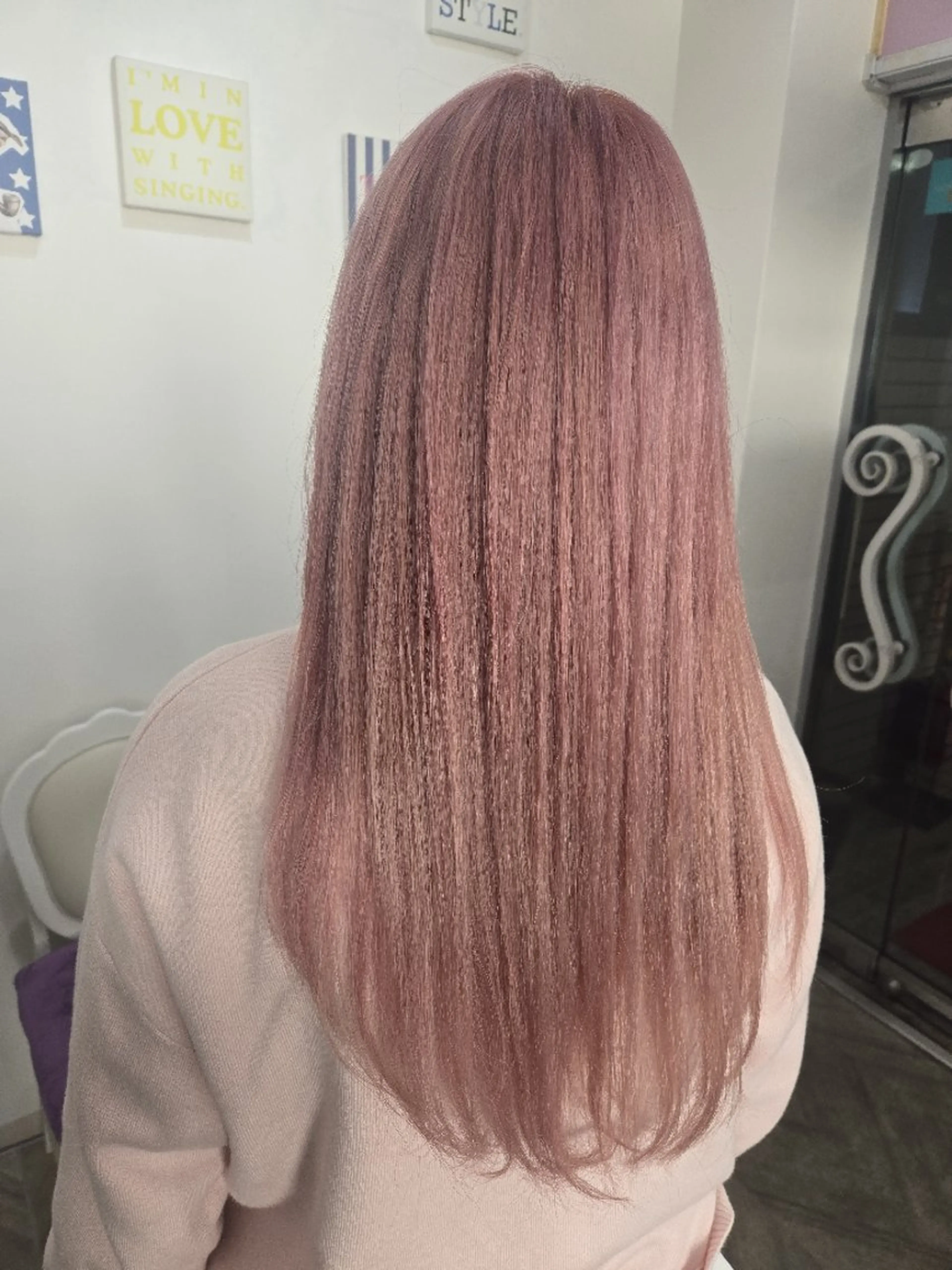 ロング カラー ピンクカラー ヘアカラー トリートメント ナカシマ  アユミのヘアスタイル