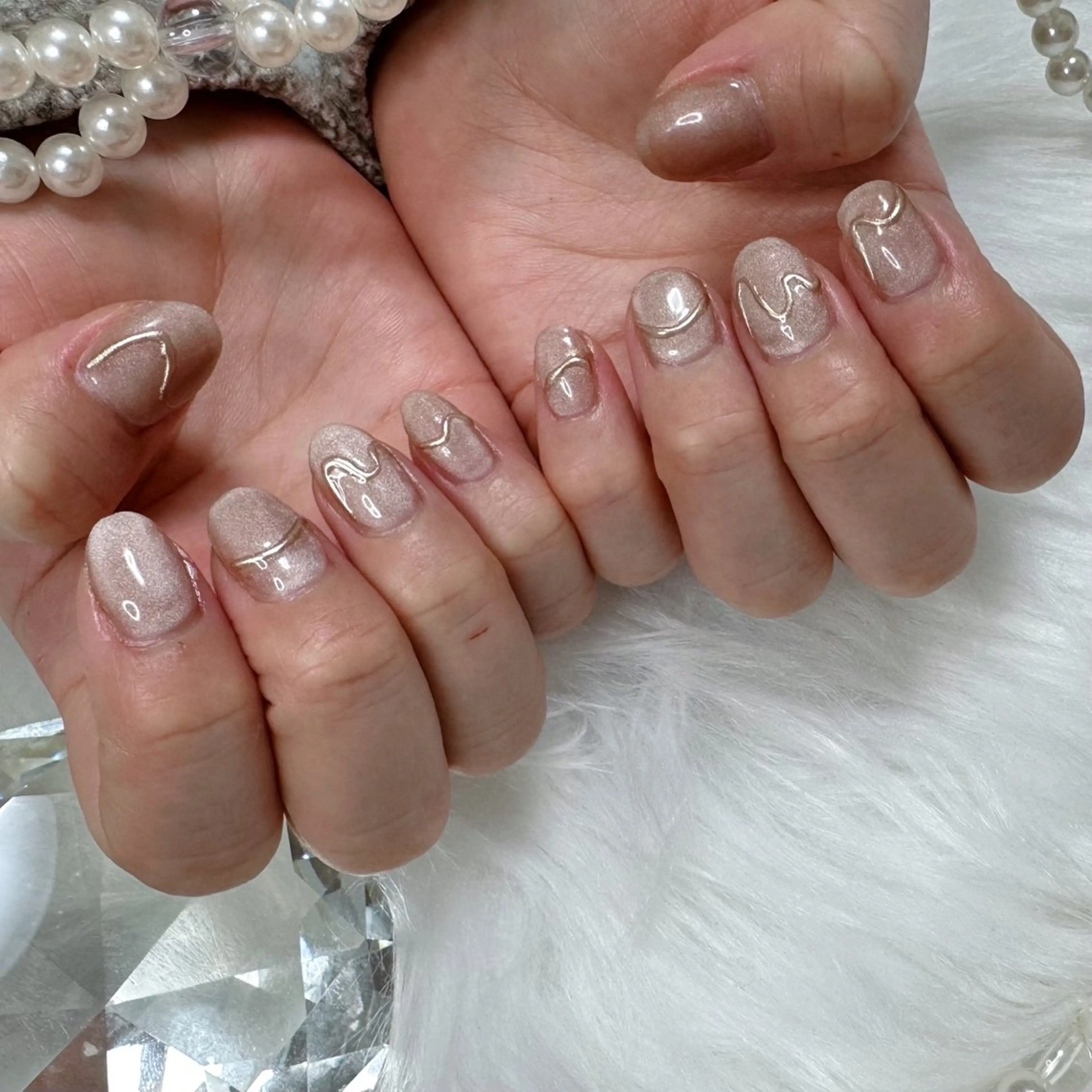 ネイル ジェルネイル マグネットネイル ミラーネイル PON nailのネイルデザイン