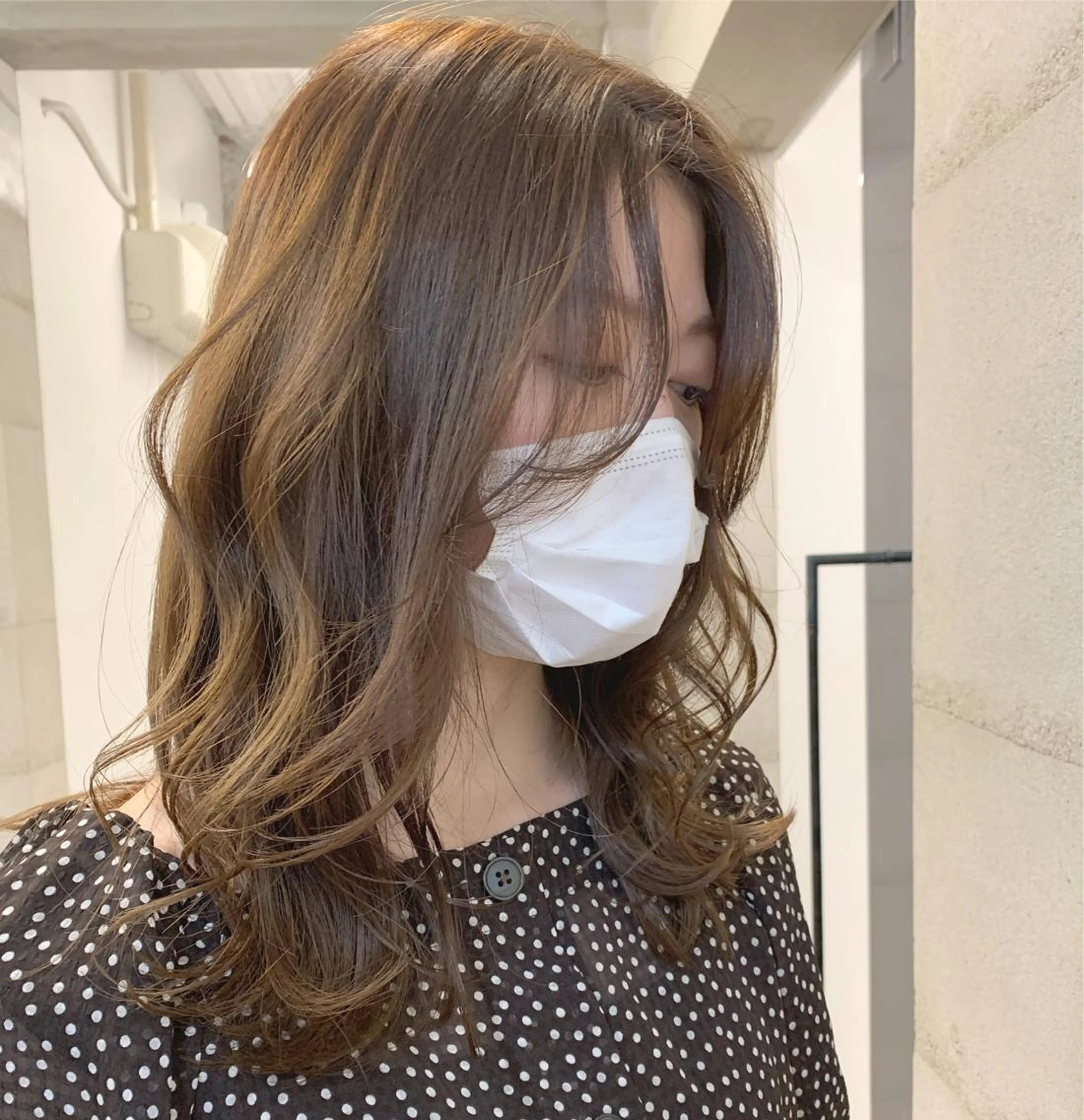 ミディアム カラー 透明感/オリーブ/ グレージュ/YUKAのヘアスタイル