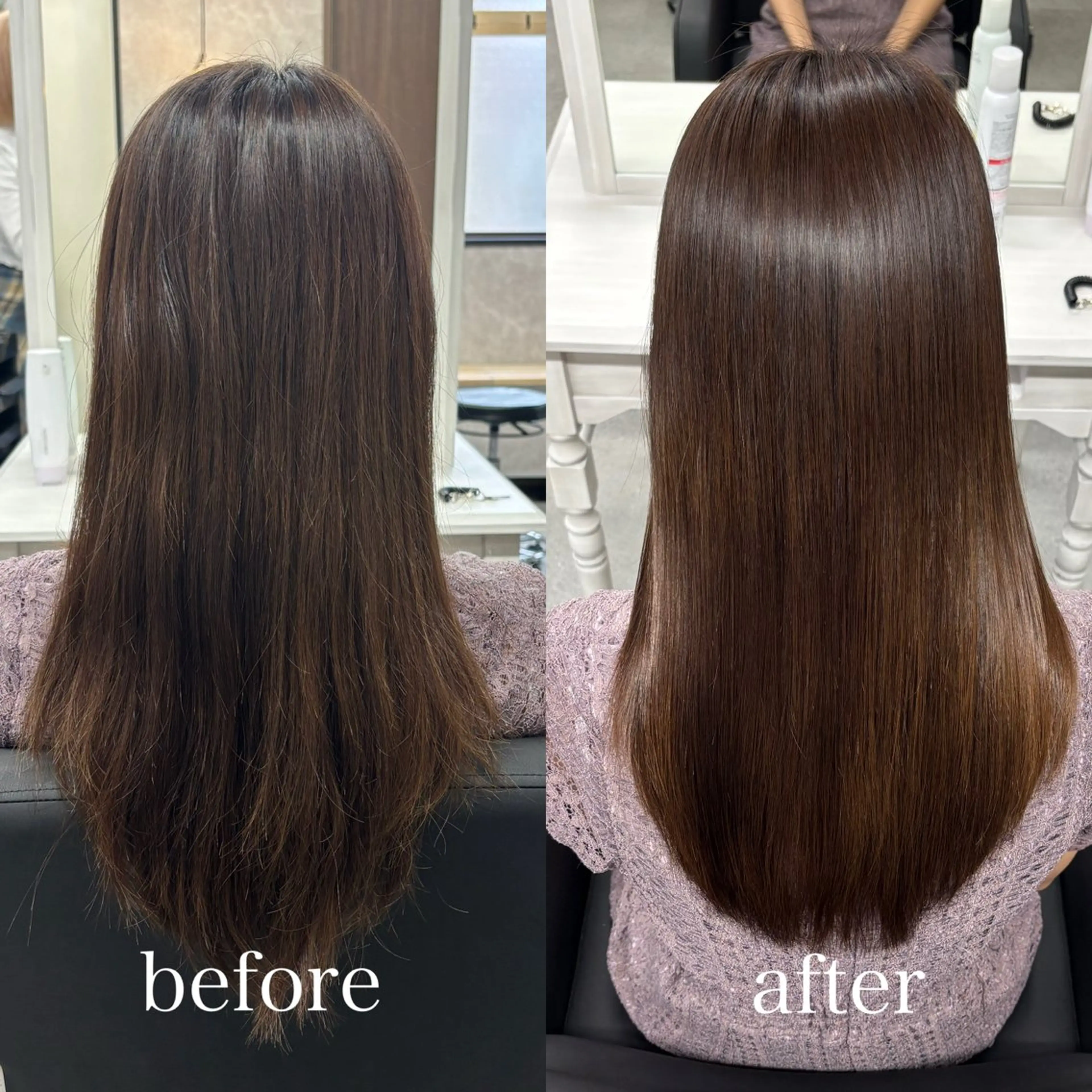 ロング ヘアカラー トリートメント かがみはやと 髪質改善/縮毛矯正のヘアスタイル