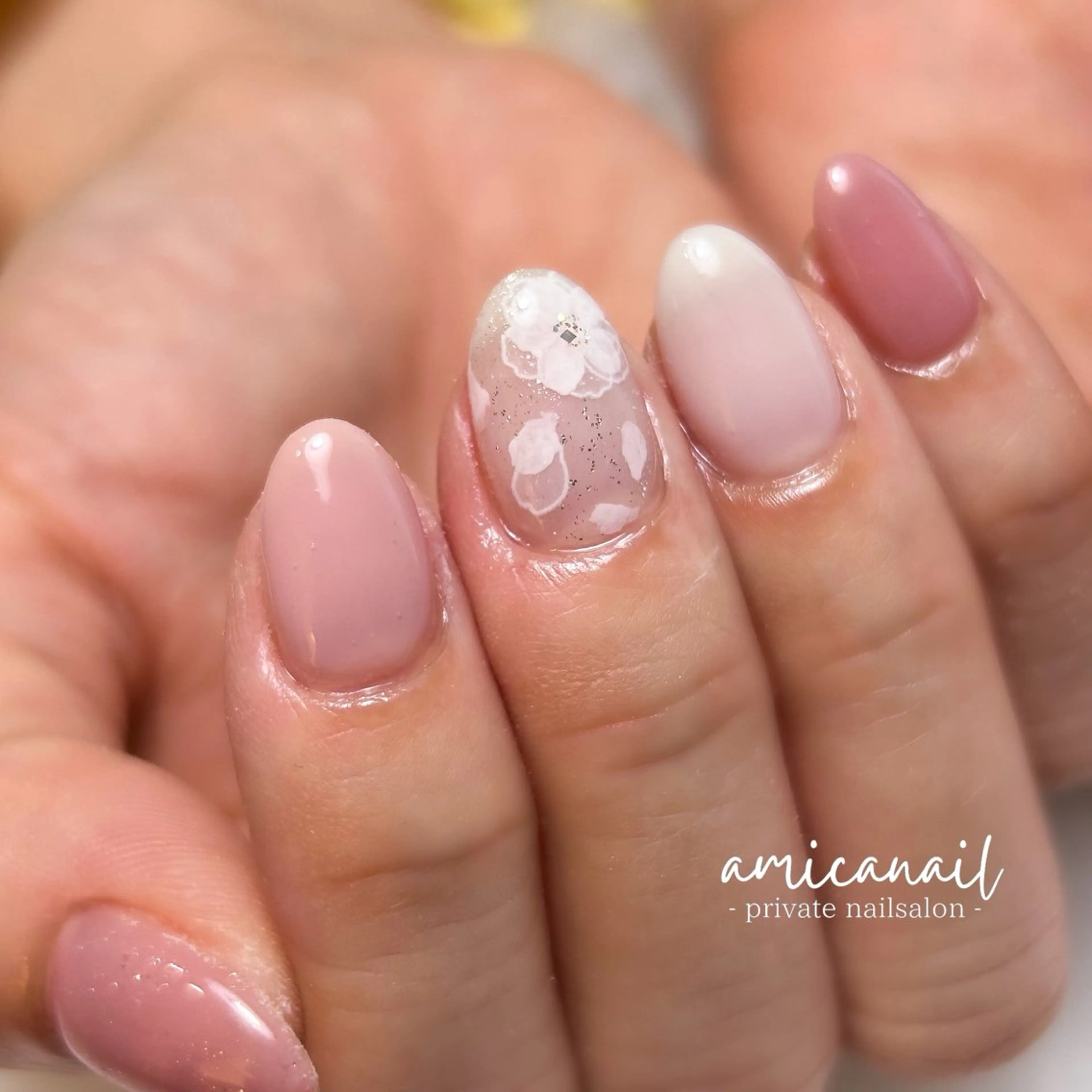 ネイル 桜ネイル ハンドネイル _amica nail_のネイルデザイン