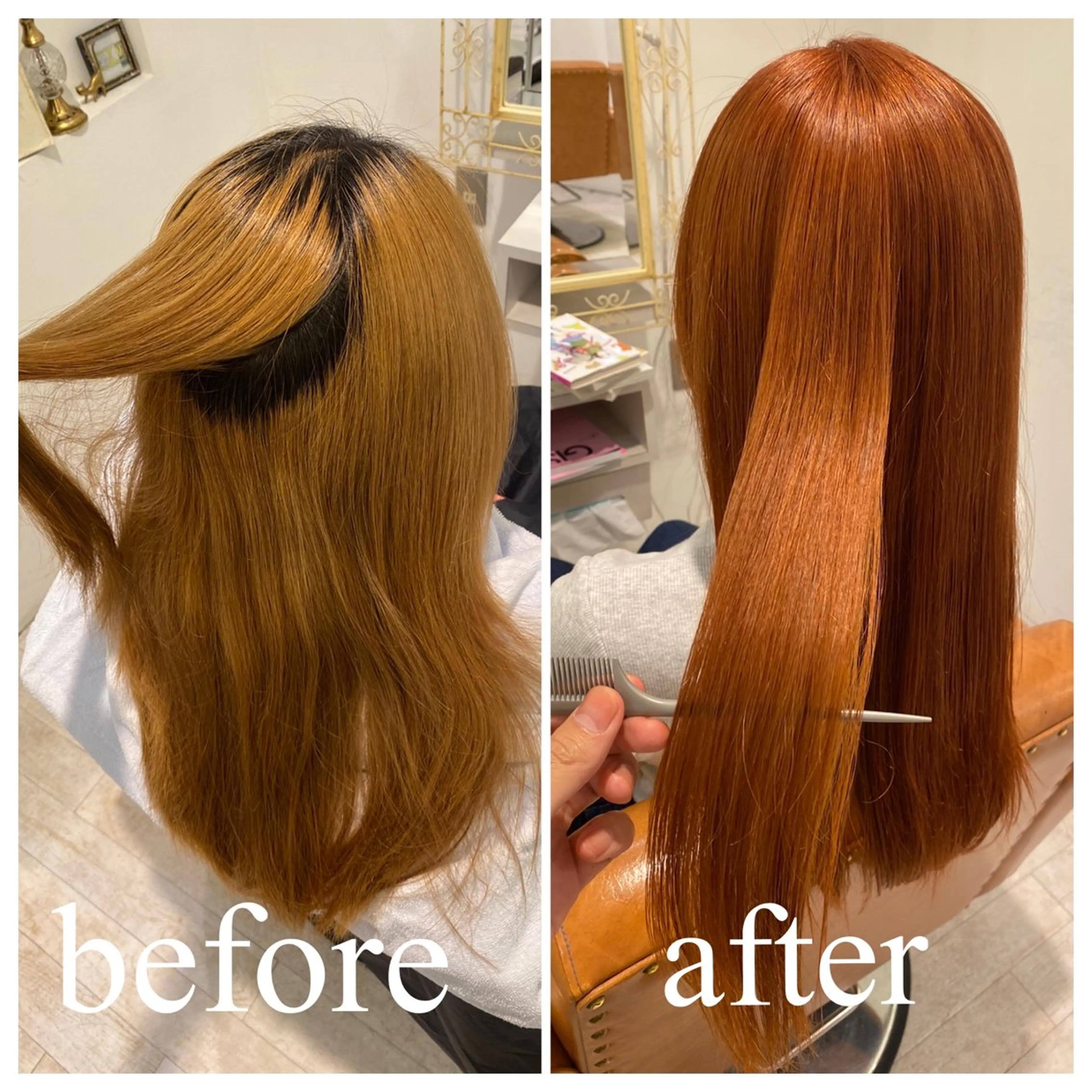 カラー ブリーチ ブラウンカラー オレンジ オレンジブラウン ヘアカラー トリートメント ブリーチ特化型🐯 Lita -ゆうや-のヘアスタイル