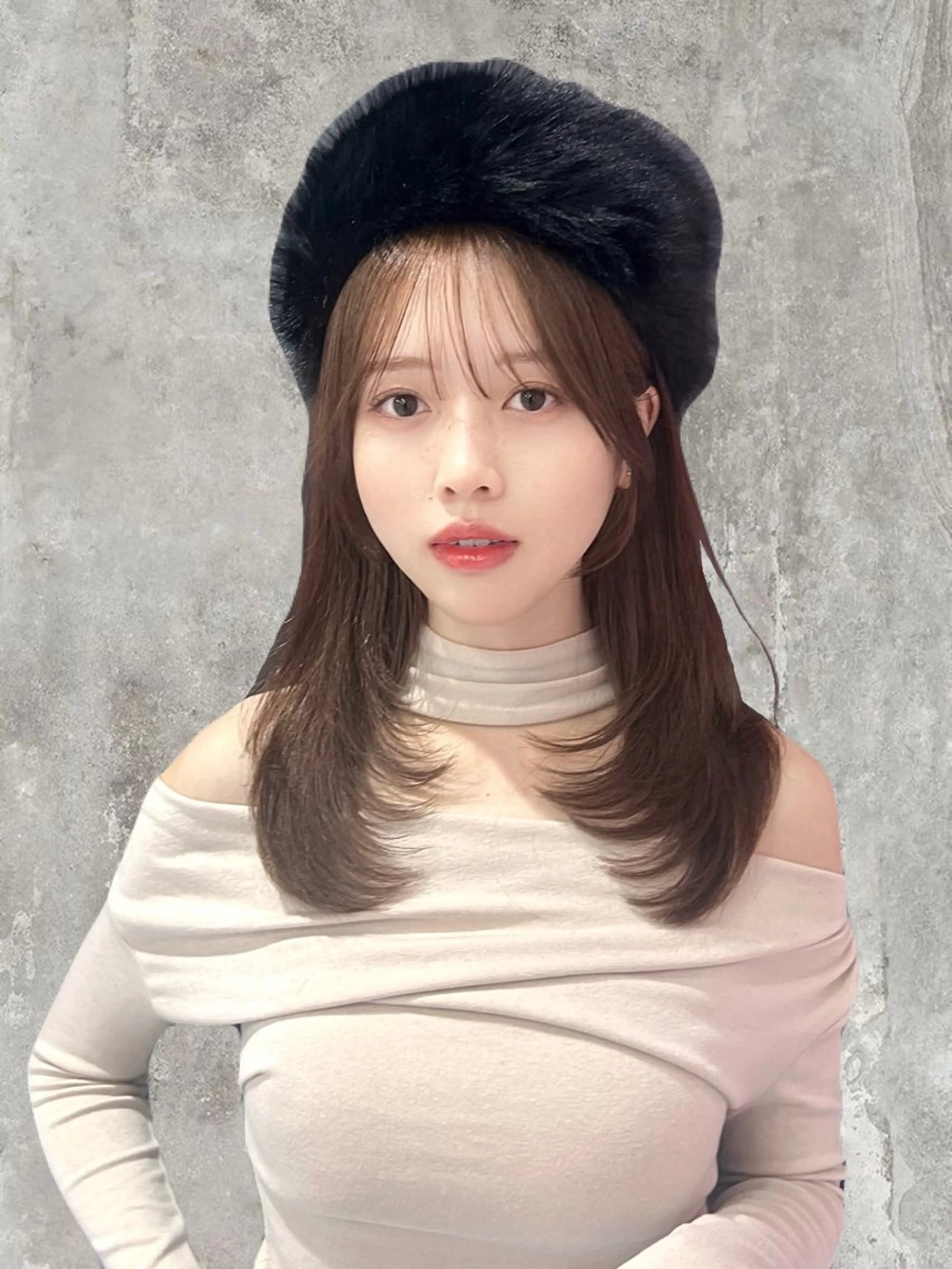 セミロング 韓国/縮毛矯正/ カンタのヘアスタイル