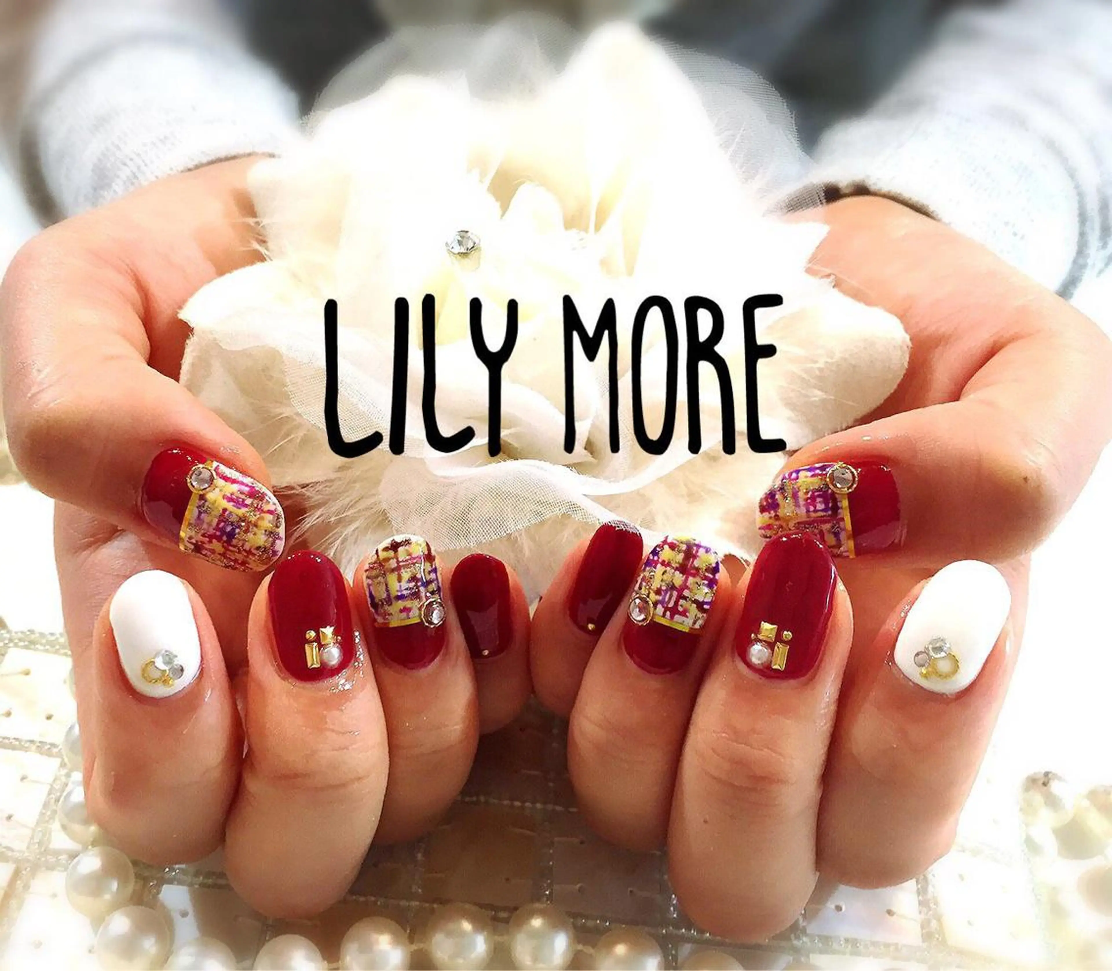 ネイル ツイードネイル Lily closetのネイルデザイン