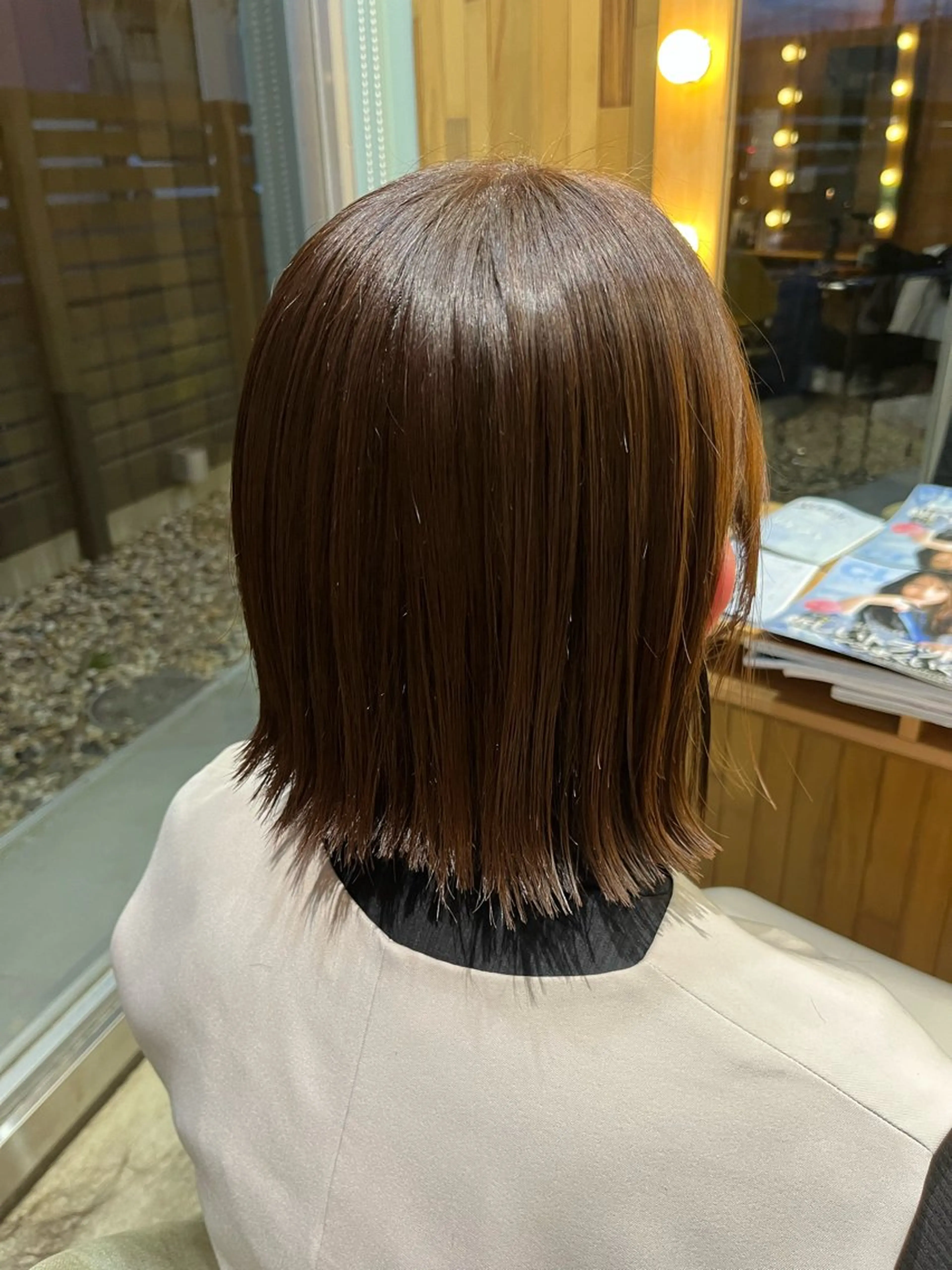 ミディアム 切りっぱなしボブ ボブ カット 長南 やよいのヘアスタイル